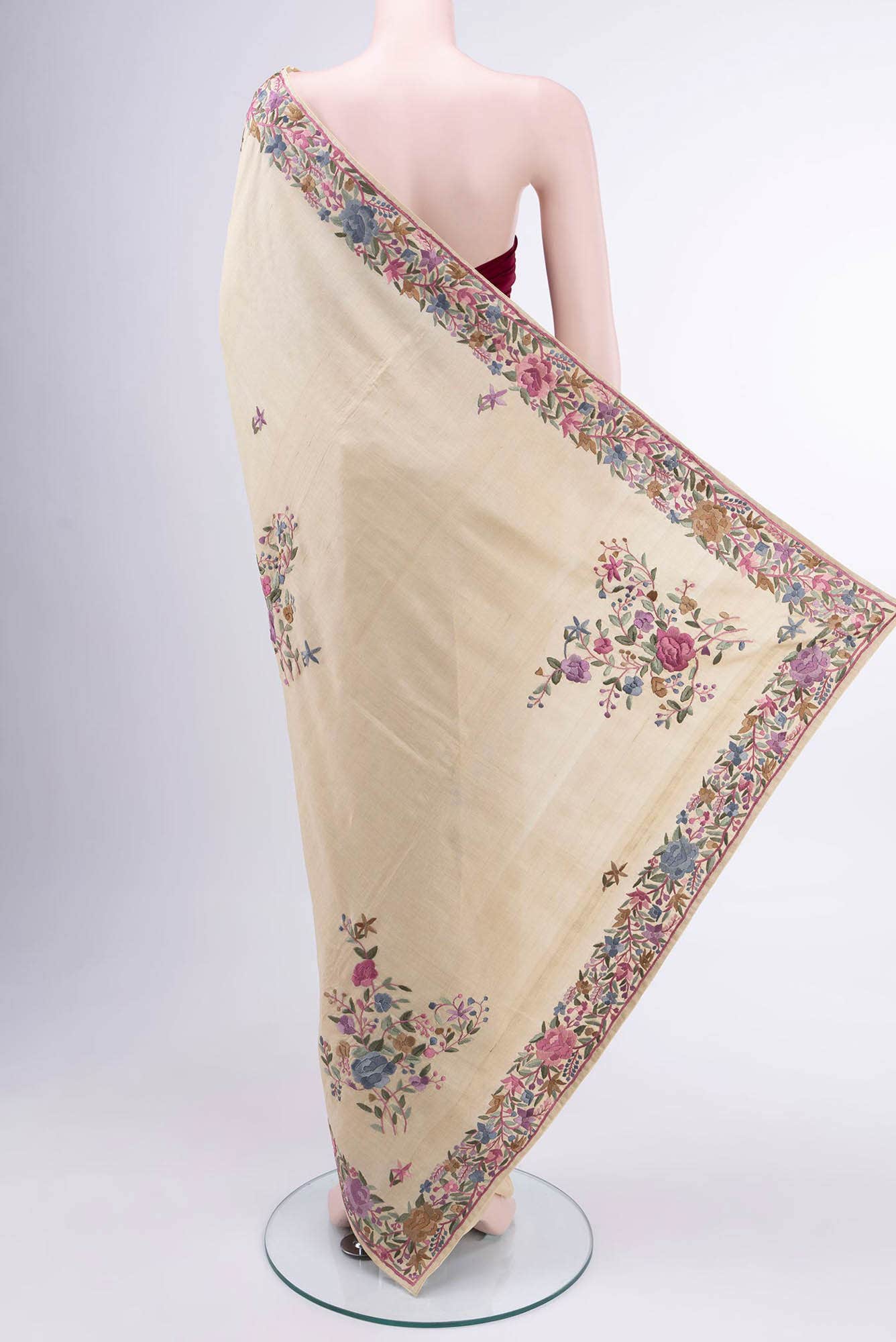 Beige Tussar Saree