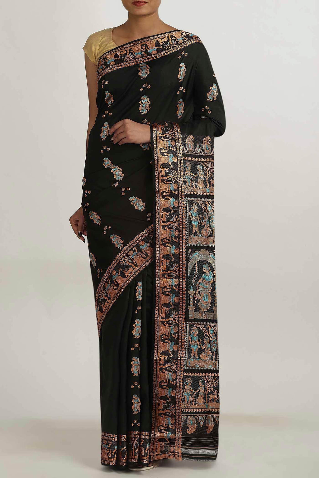 Black Baluchari Silk Saree