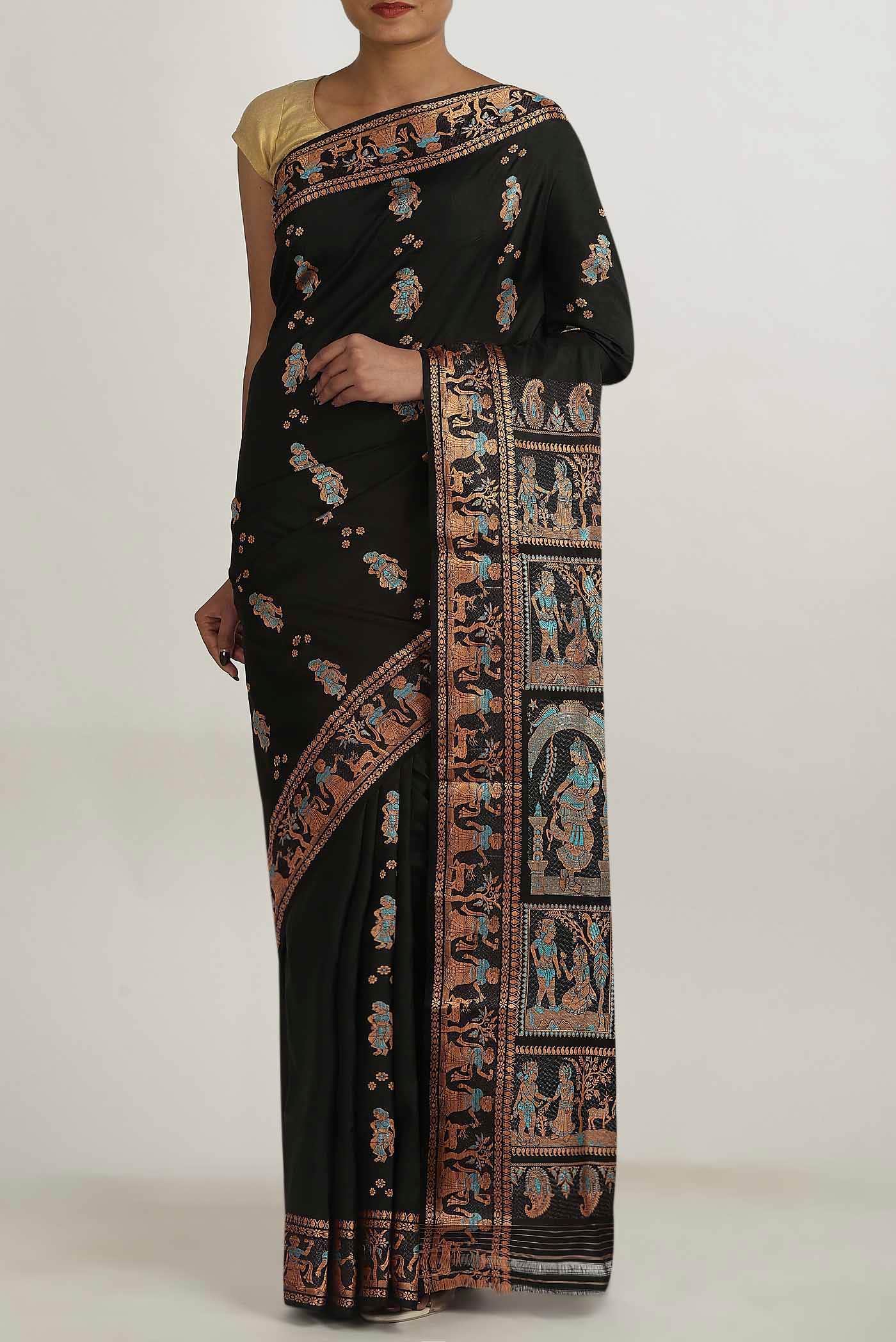 Black Baluchari Silk Saree