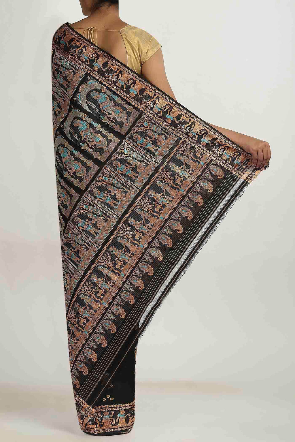 Black Baluchari Silk Saree