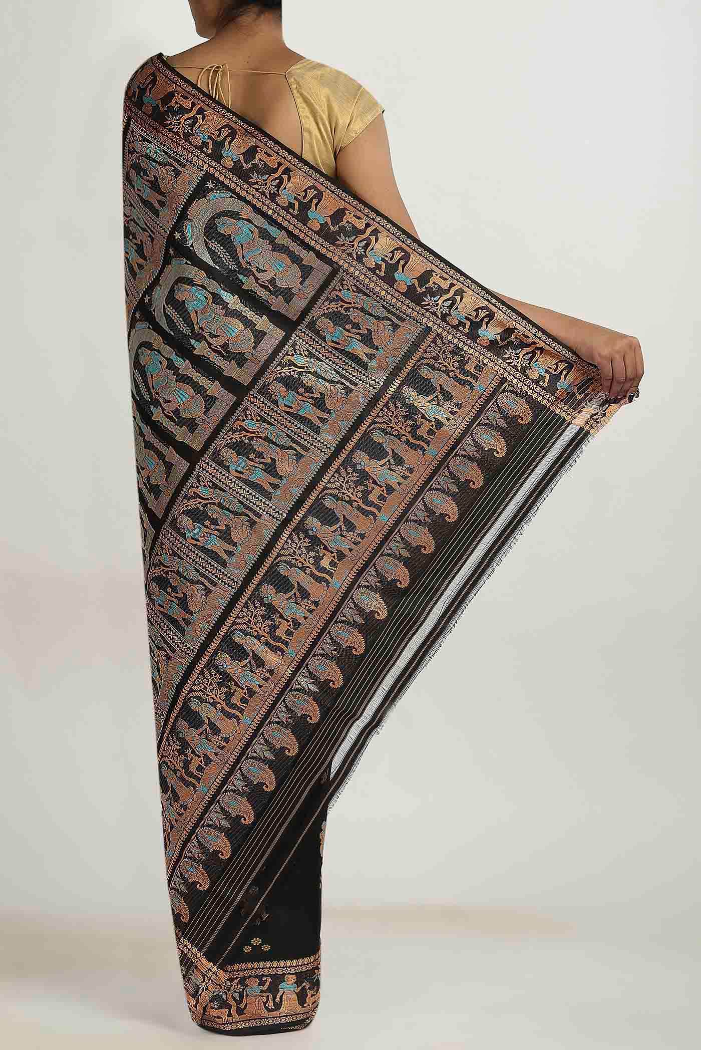 Black Baluchari Silk Saree