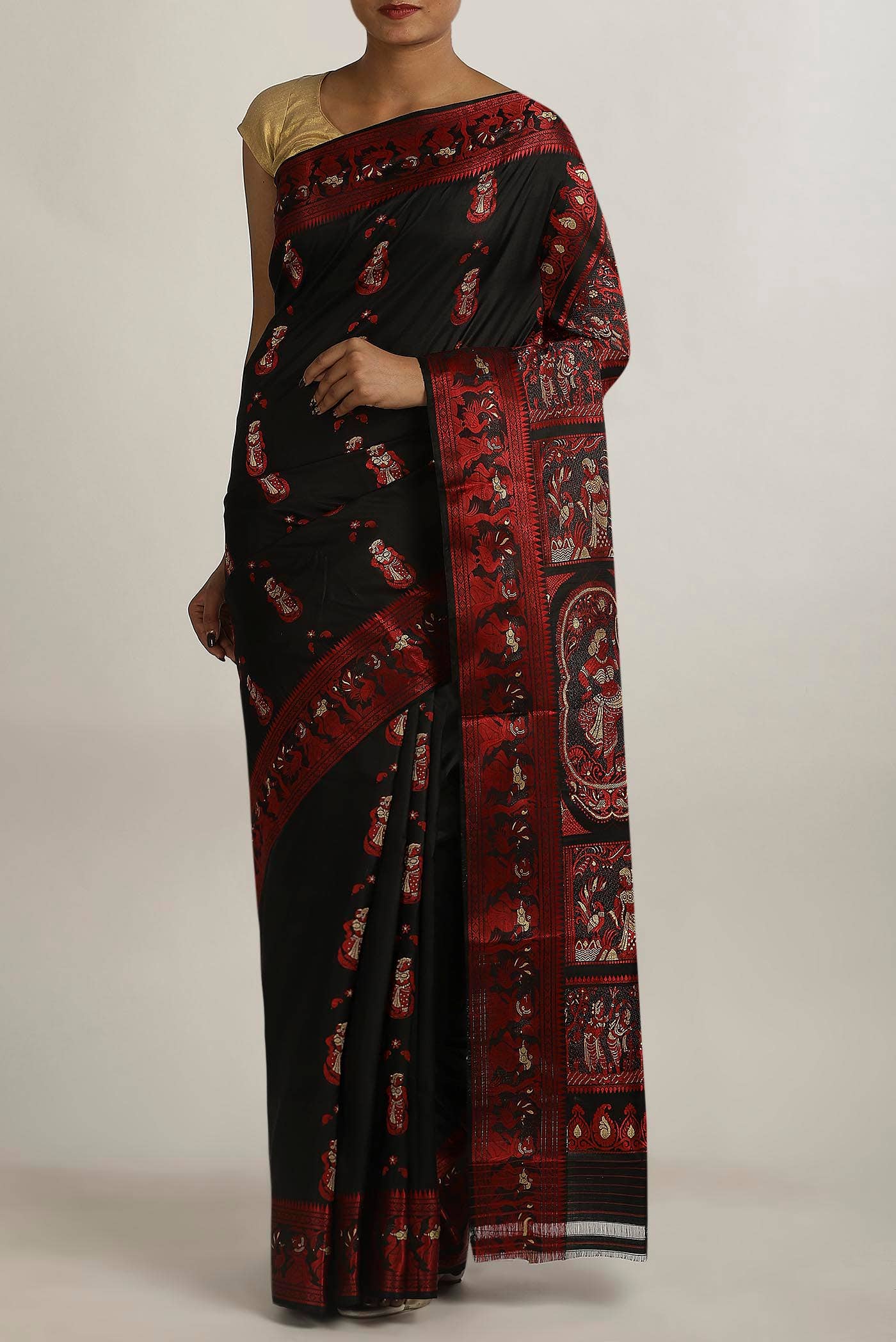 Black Baluchari Silk Saree
