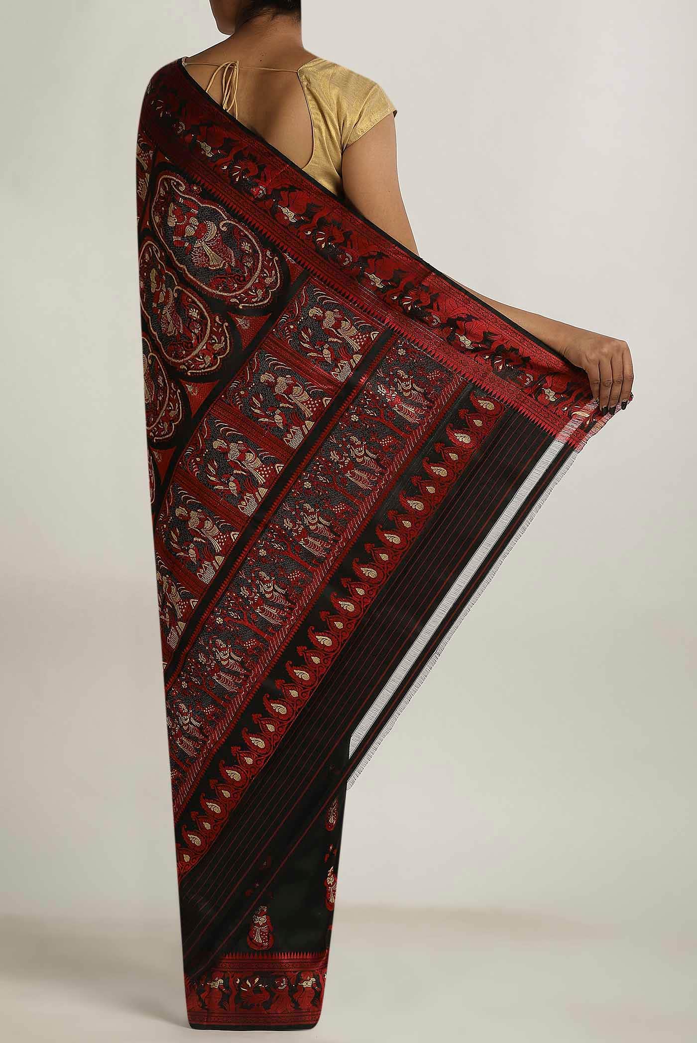 Black Baluchari Silk Saree