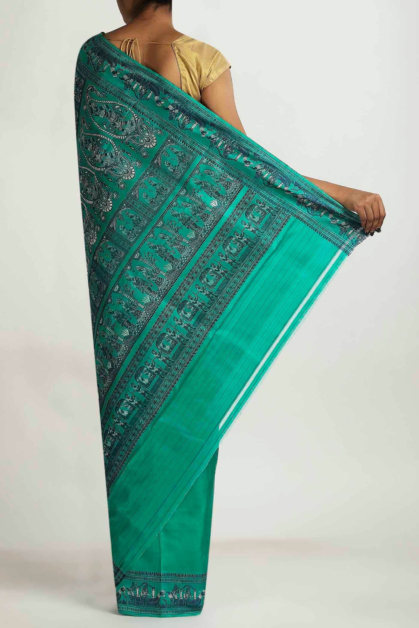 Green Baluchari Silk Saree