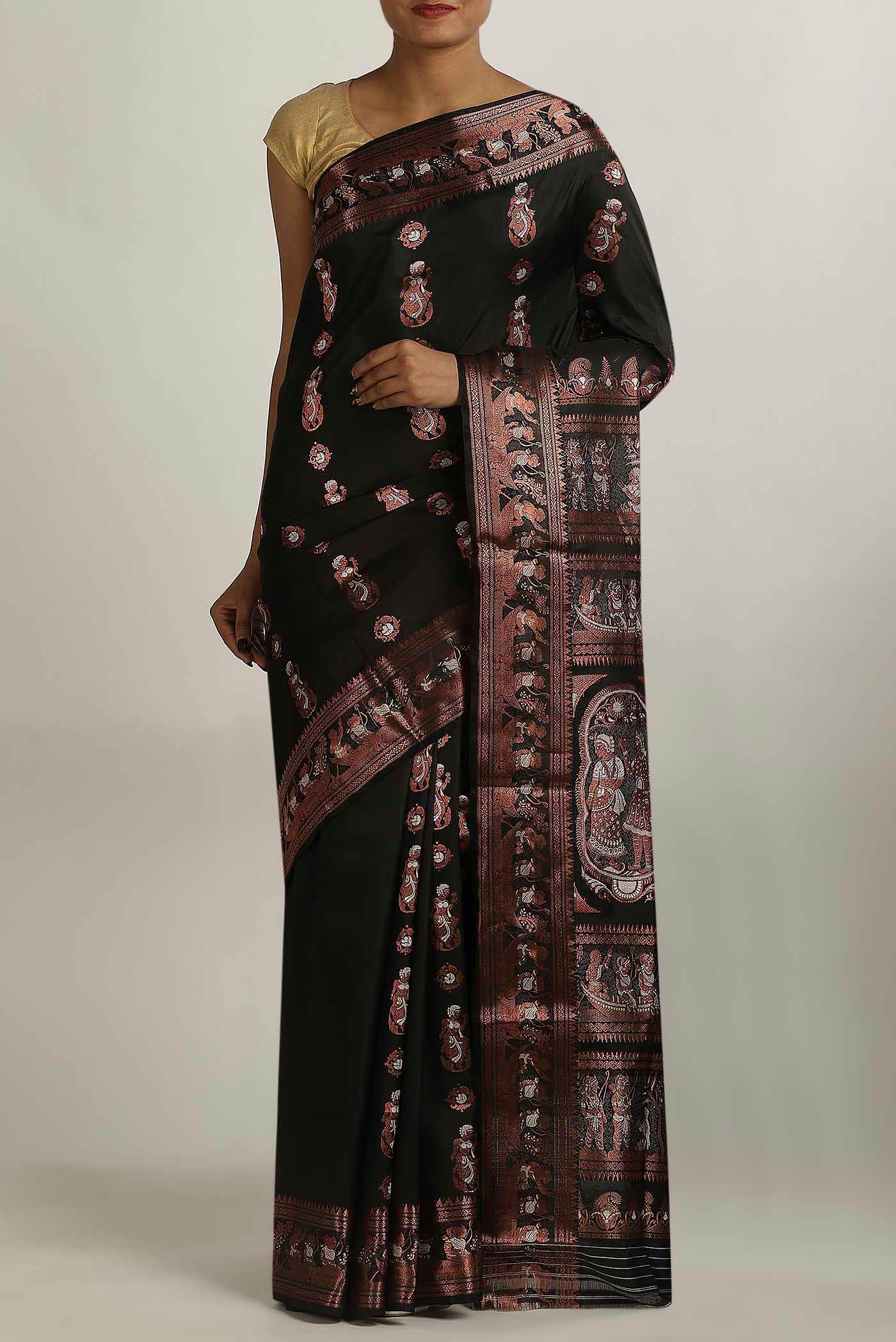 Black Baluchari Silk Saree