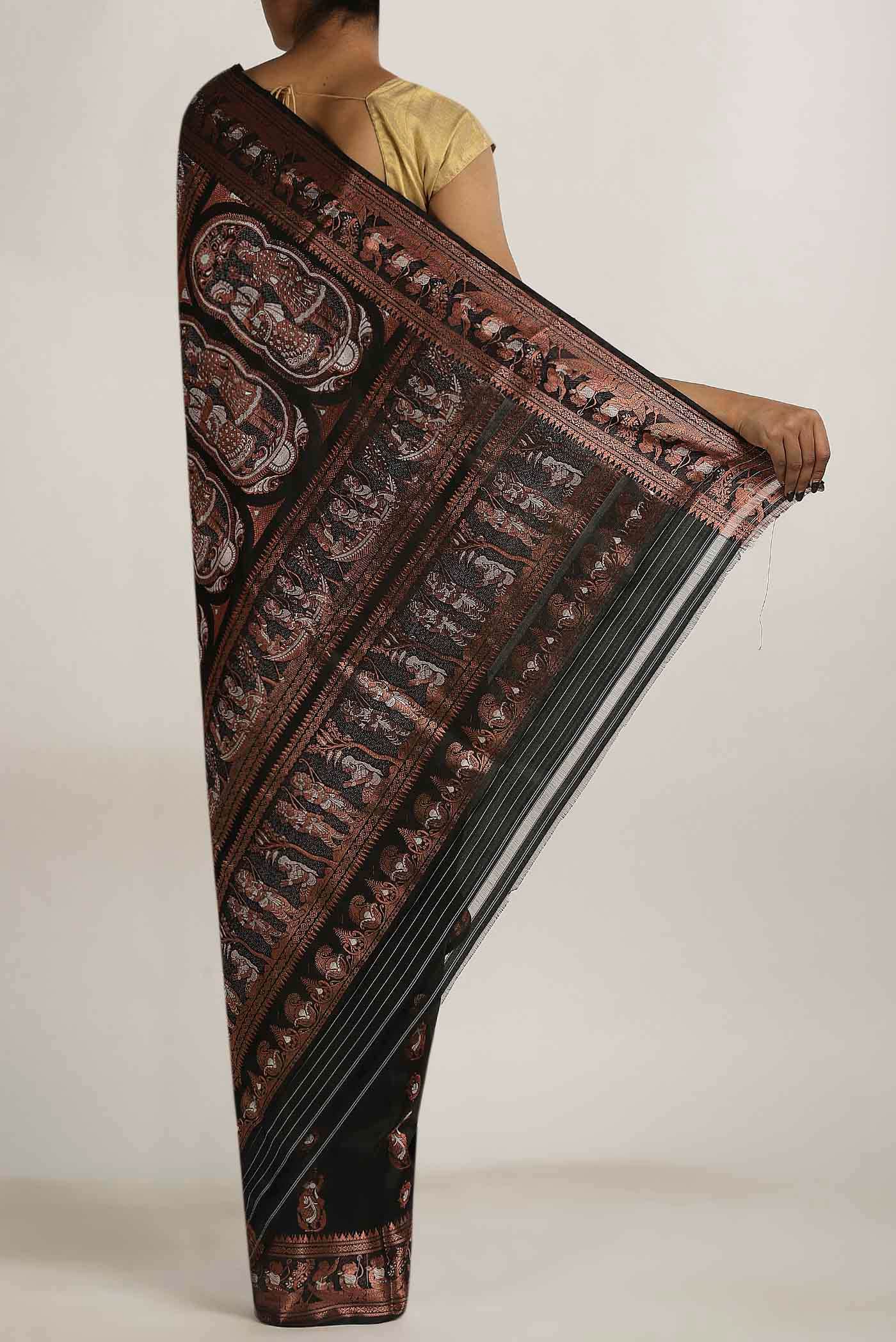 Black Baluchari Silk Saree