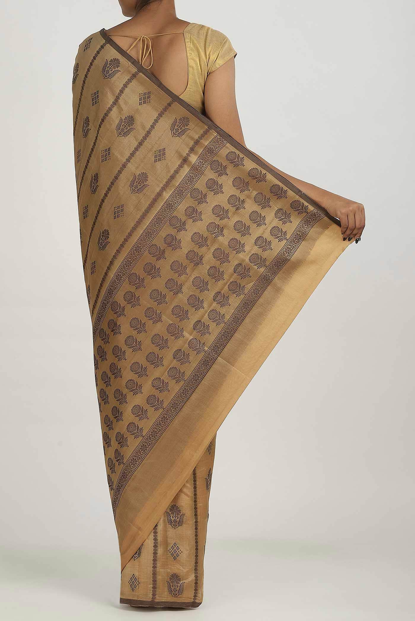 Gold Banarasi Raw Silk Saree