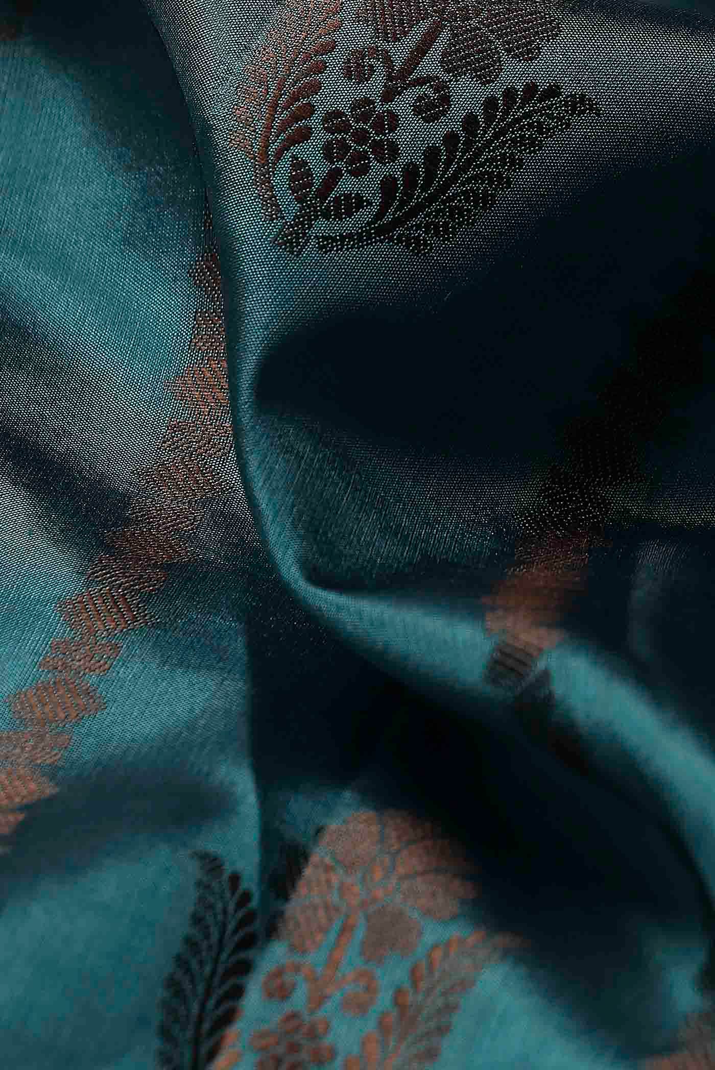 Blue Banarasi Raw Silk Saree