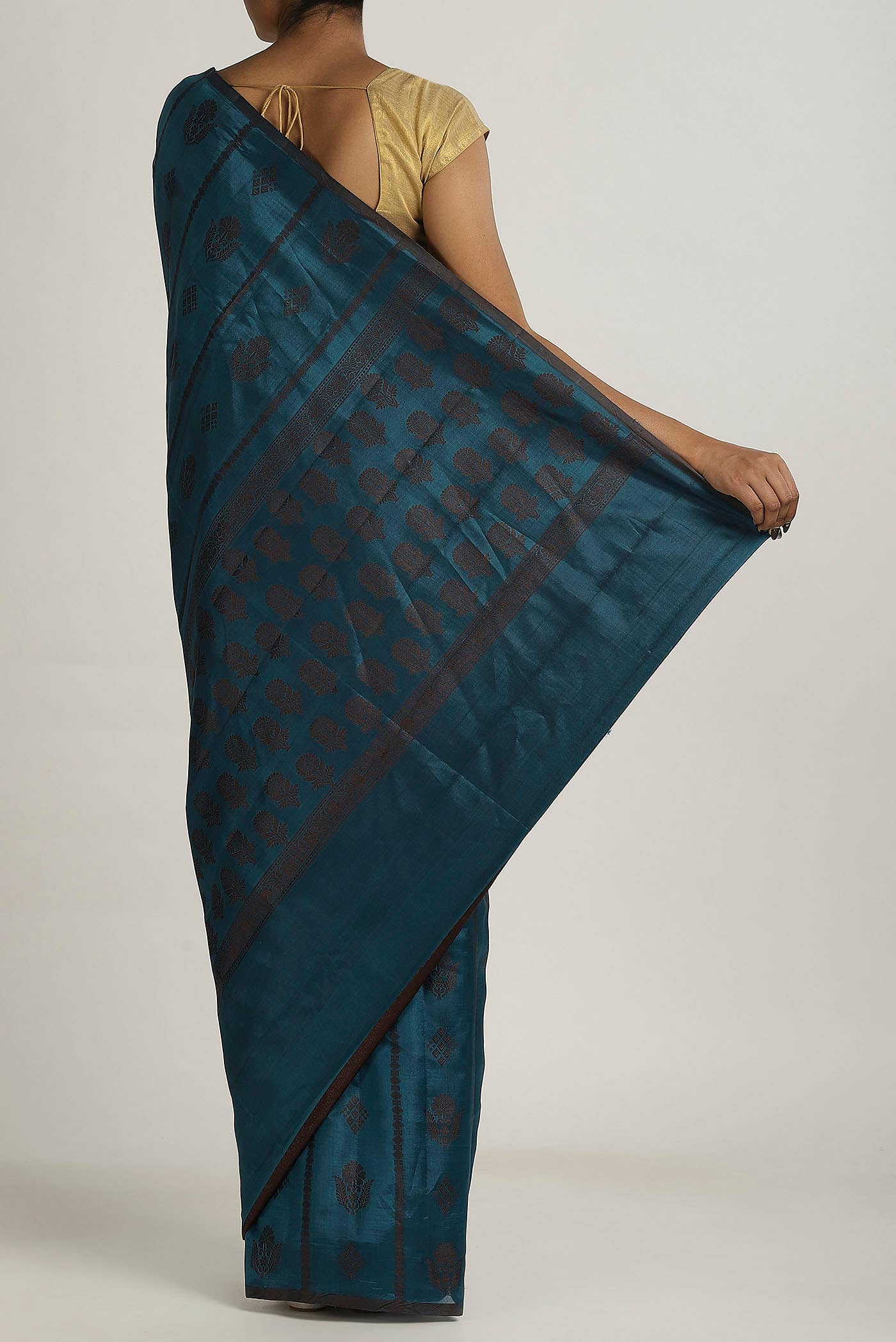 Blue Banarasi Raw Silk Saree