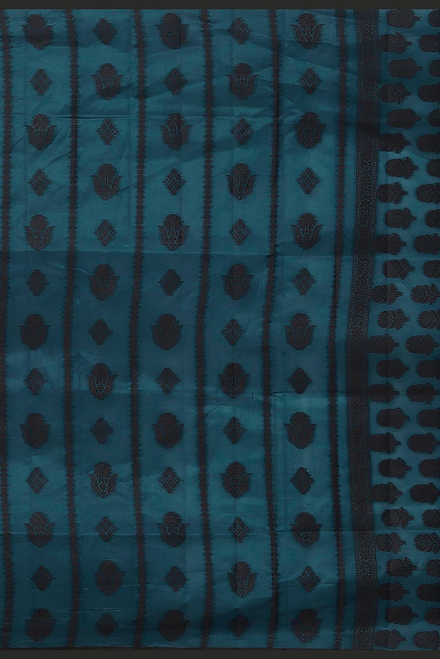 Blue Banarasi Raw Silk Saree