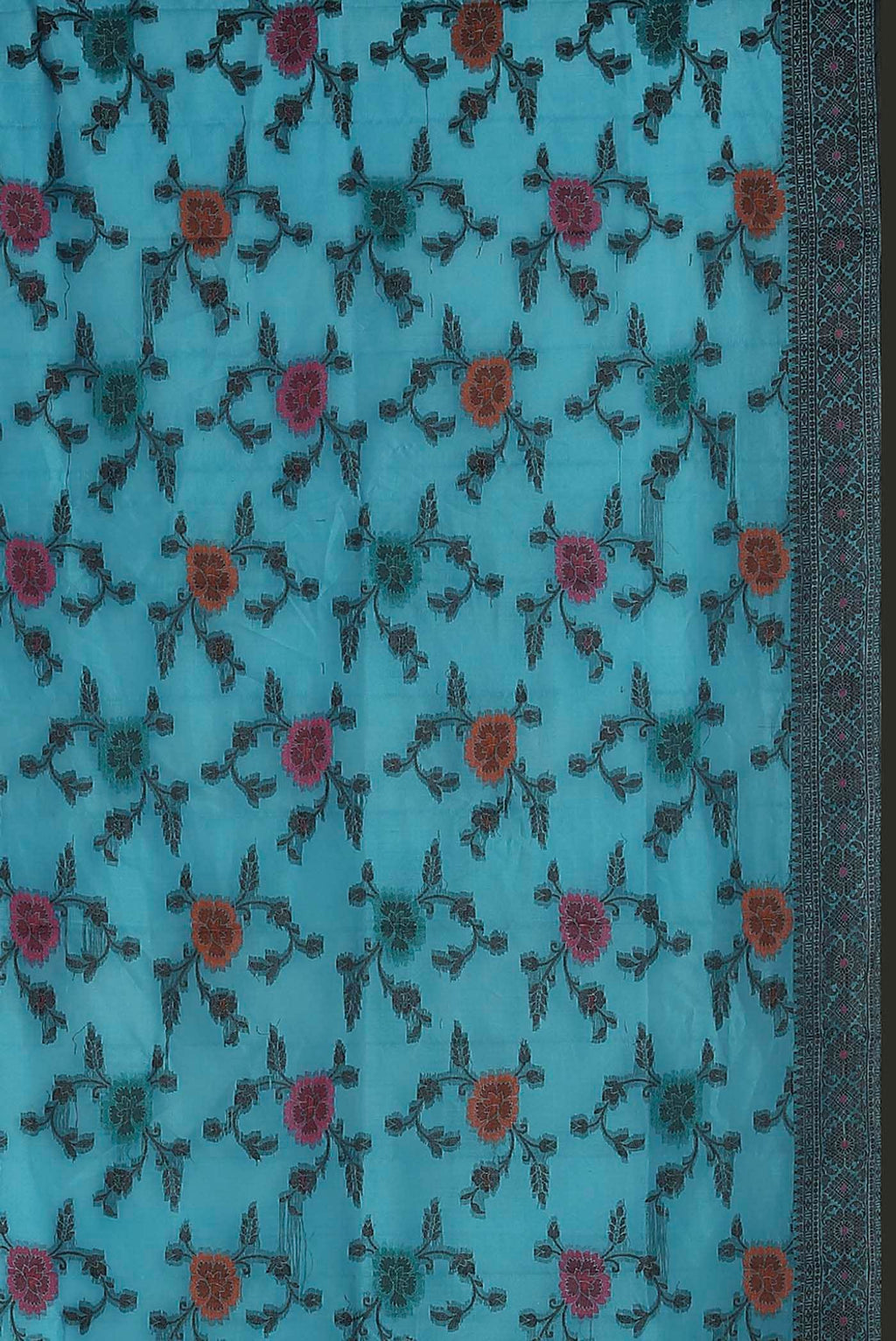 Blue Banarasi Raw Silk Saree