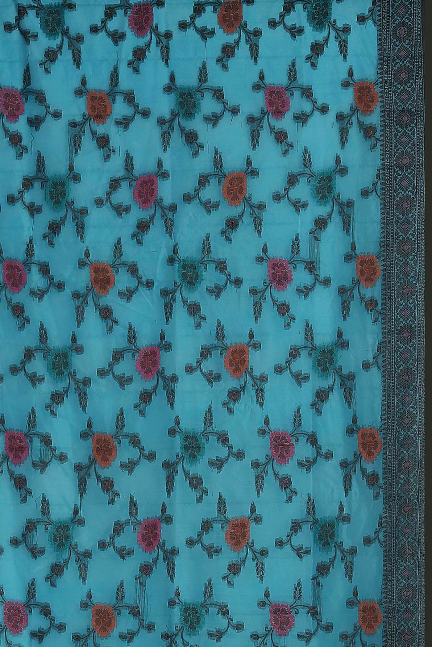 Blue Banarasi Raw Silk Saree