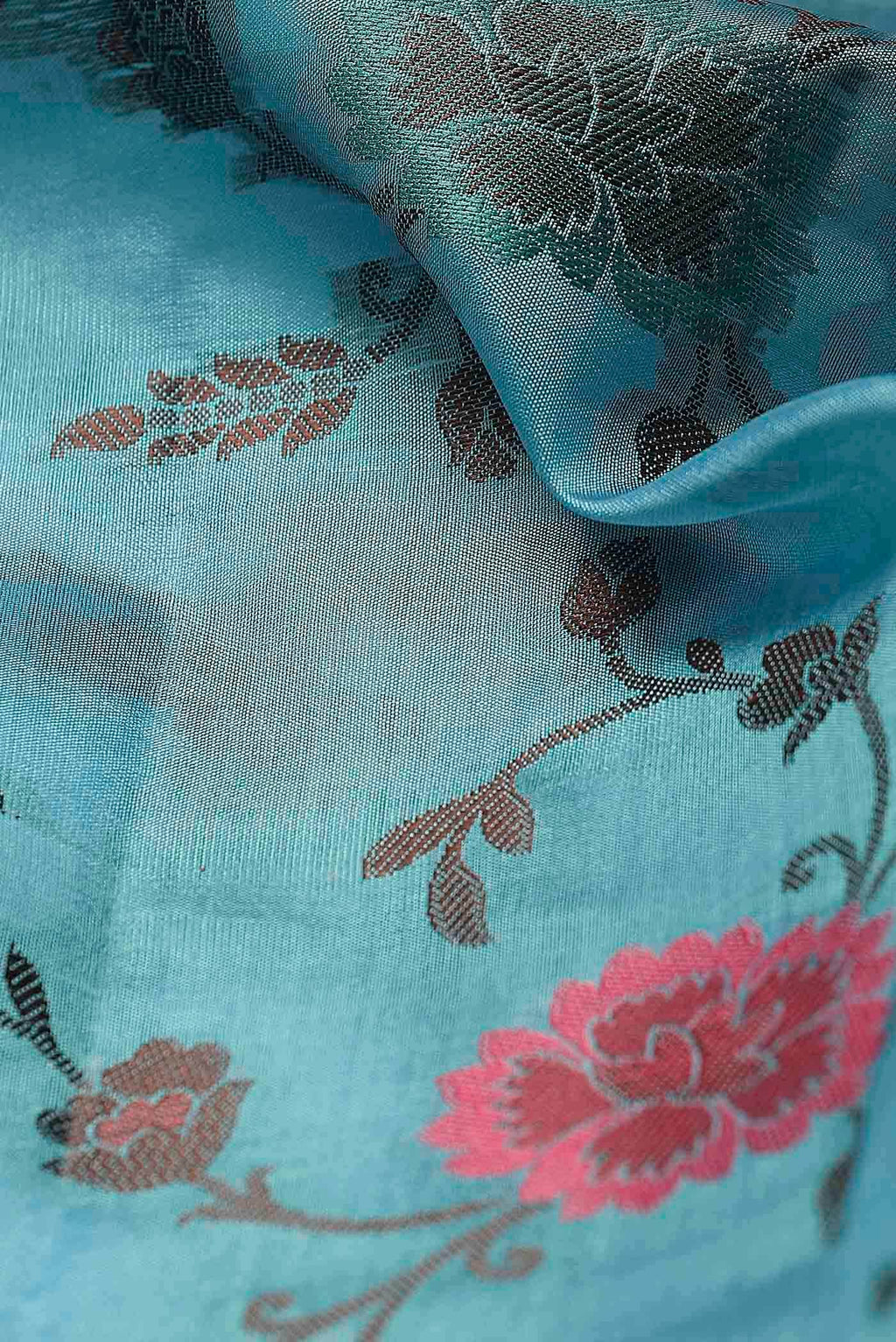 Blue Banarasi Raw Silk Saree