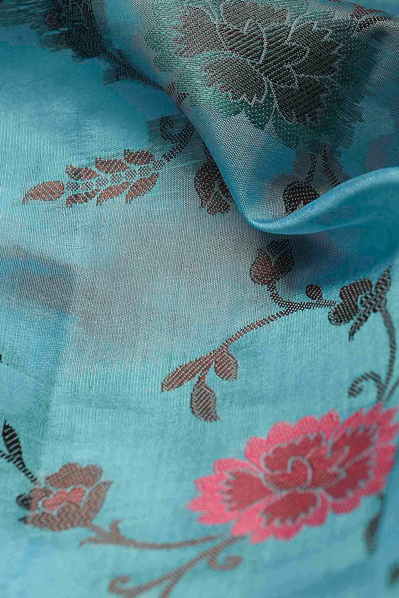 Blue Banarasi Raw Silk Saree
