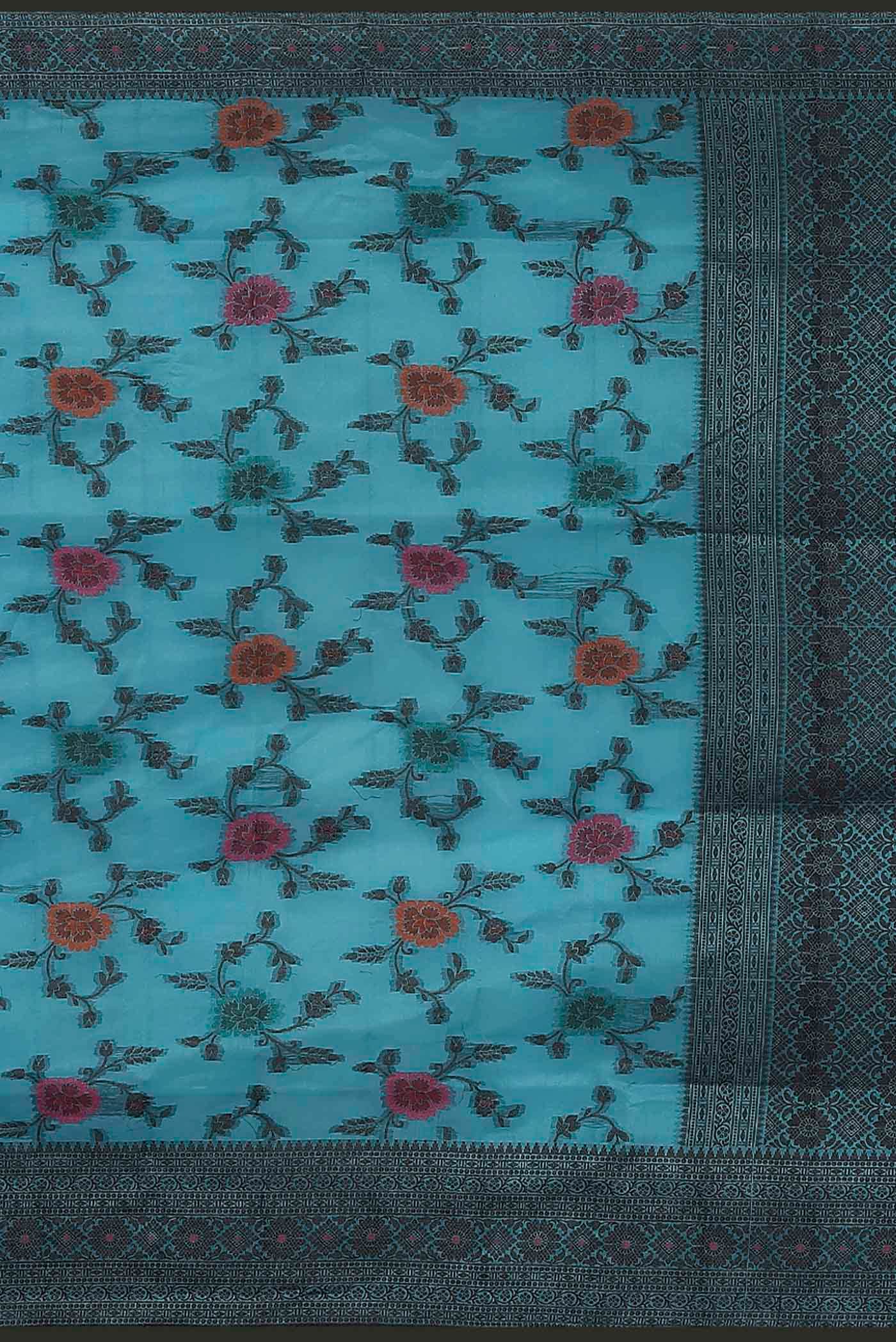 Blue Banarasi Raw Silk Saree