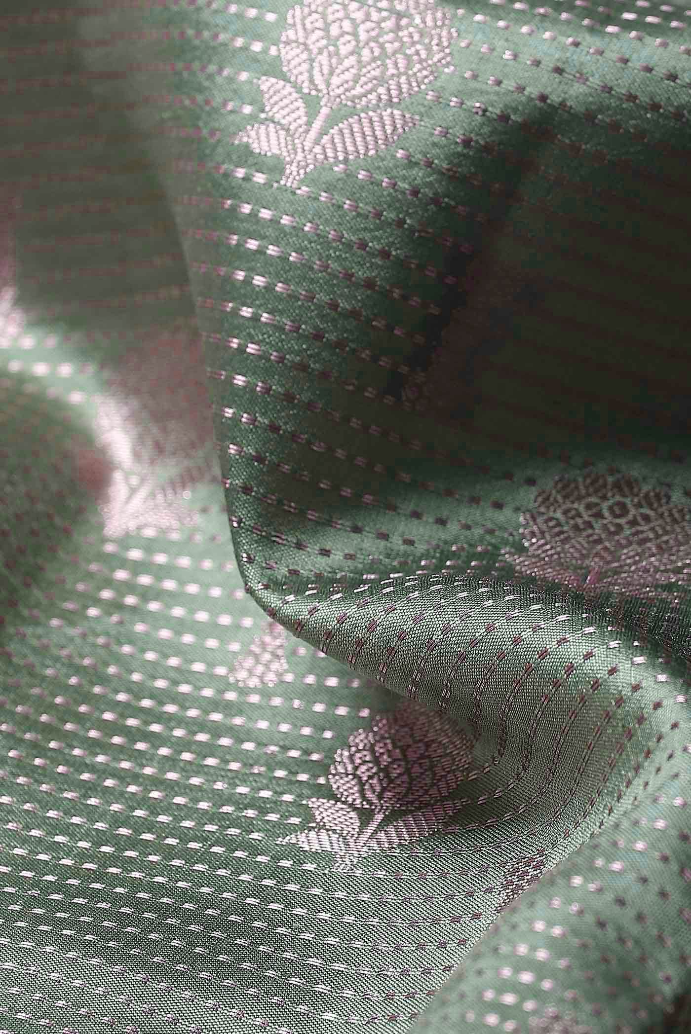 Green Banarasi Raw Silk Saree