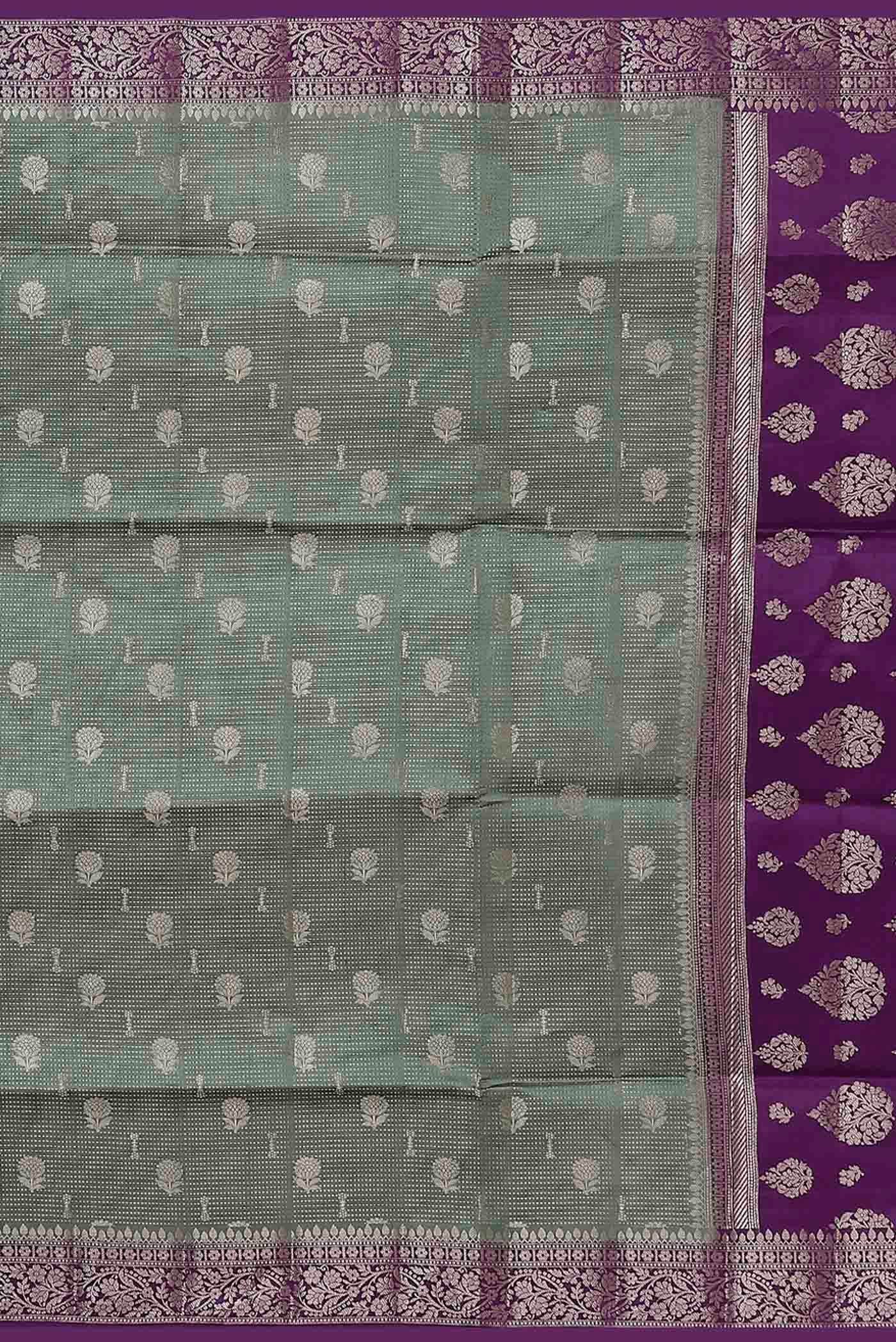 Green Banarasi Raw Silk Saree