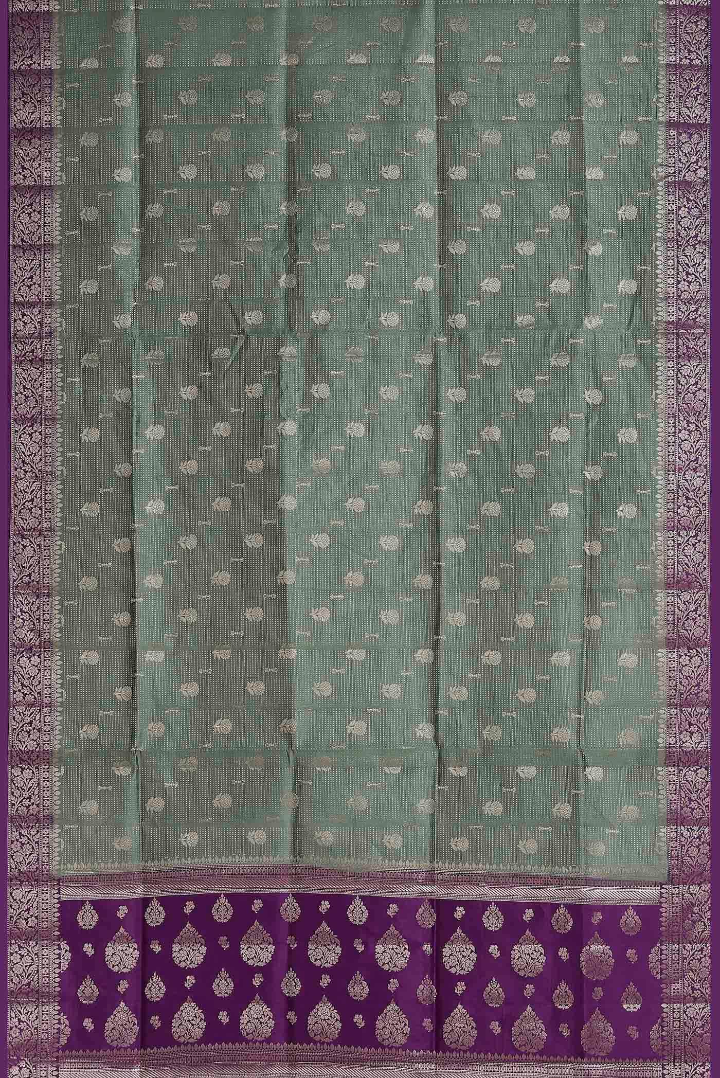 Green Banarasi Raw Silk Saree