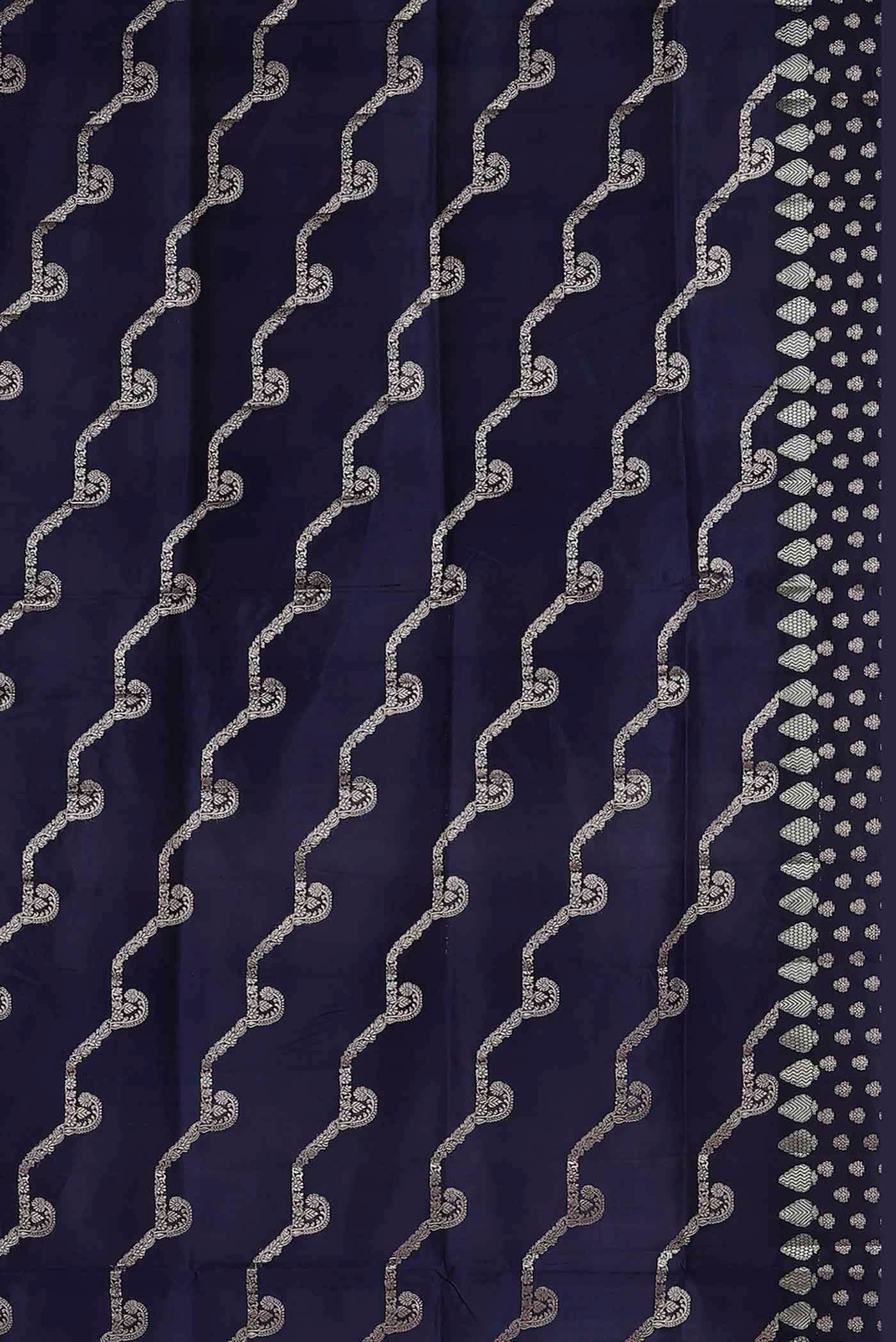 Blue Banarasi Raw Silk Saree