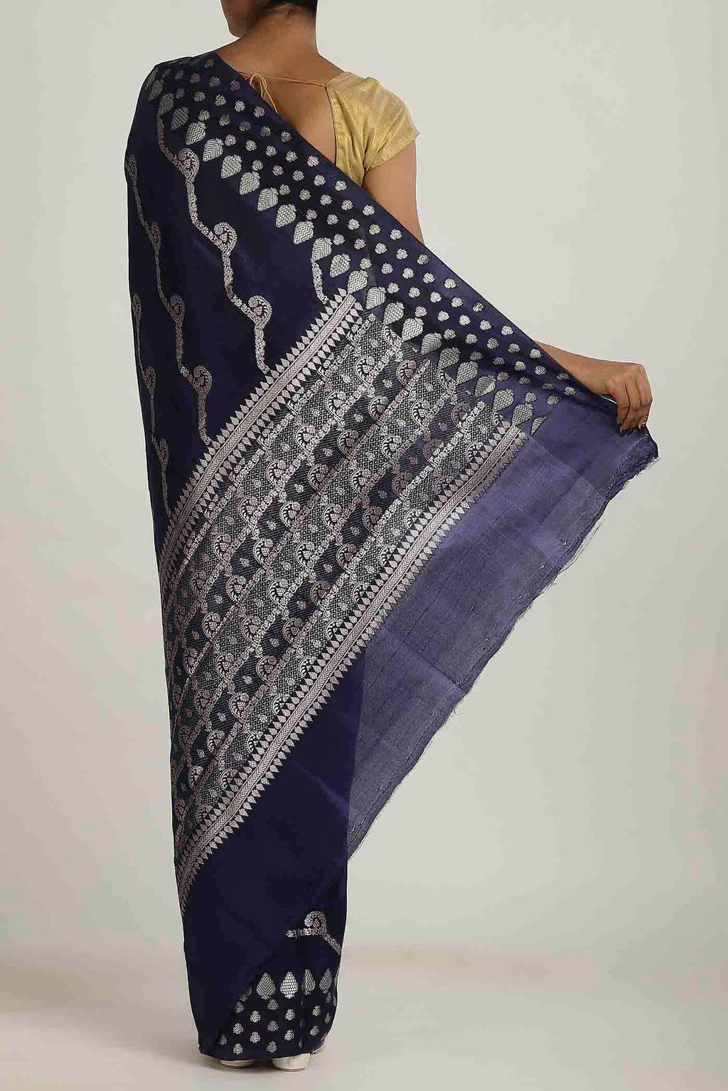 Blue Banarasi Raw Silk Saree