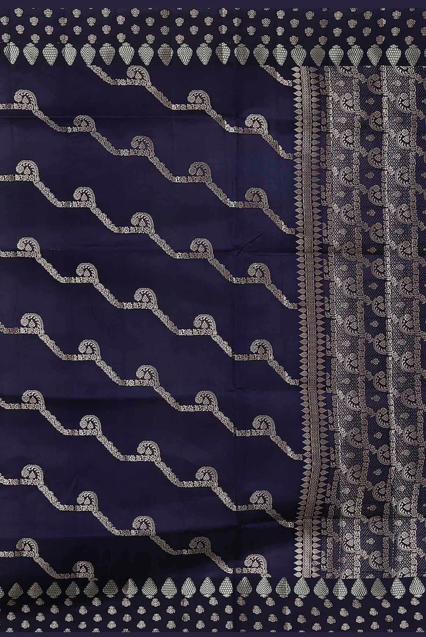Blue Banarasi Raw Silk Saree