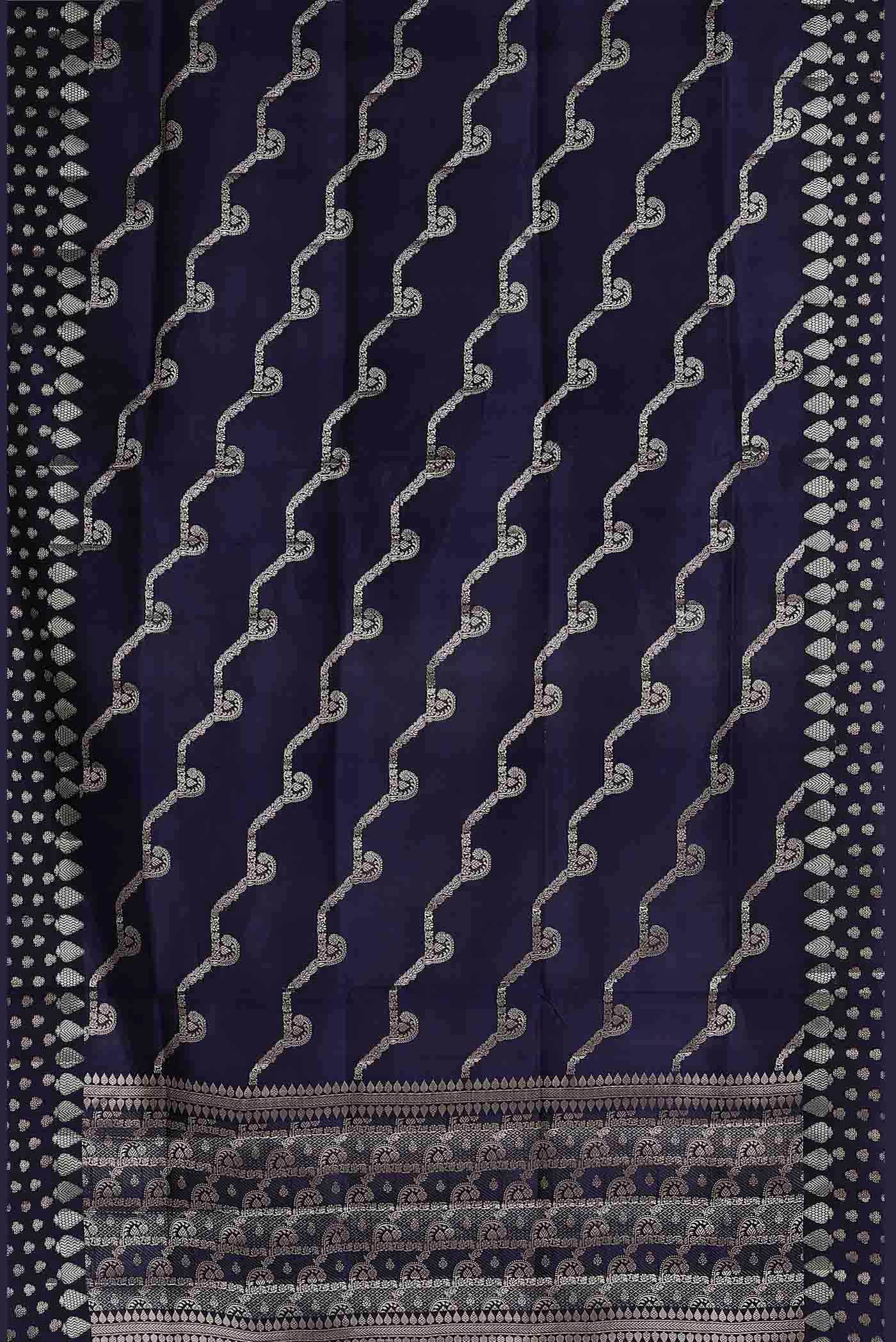 Blue Banarasi Raw Silk Saree