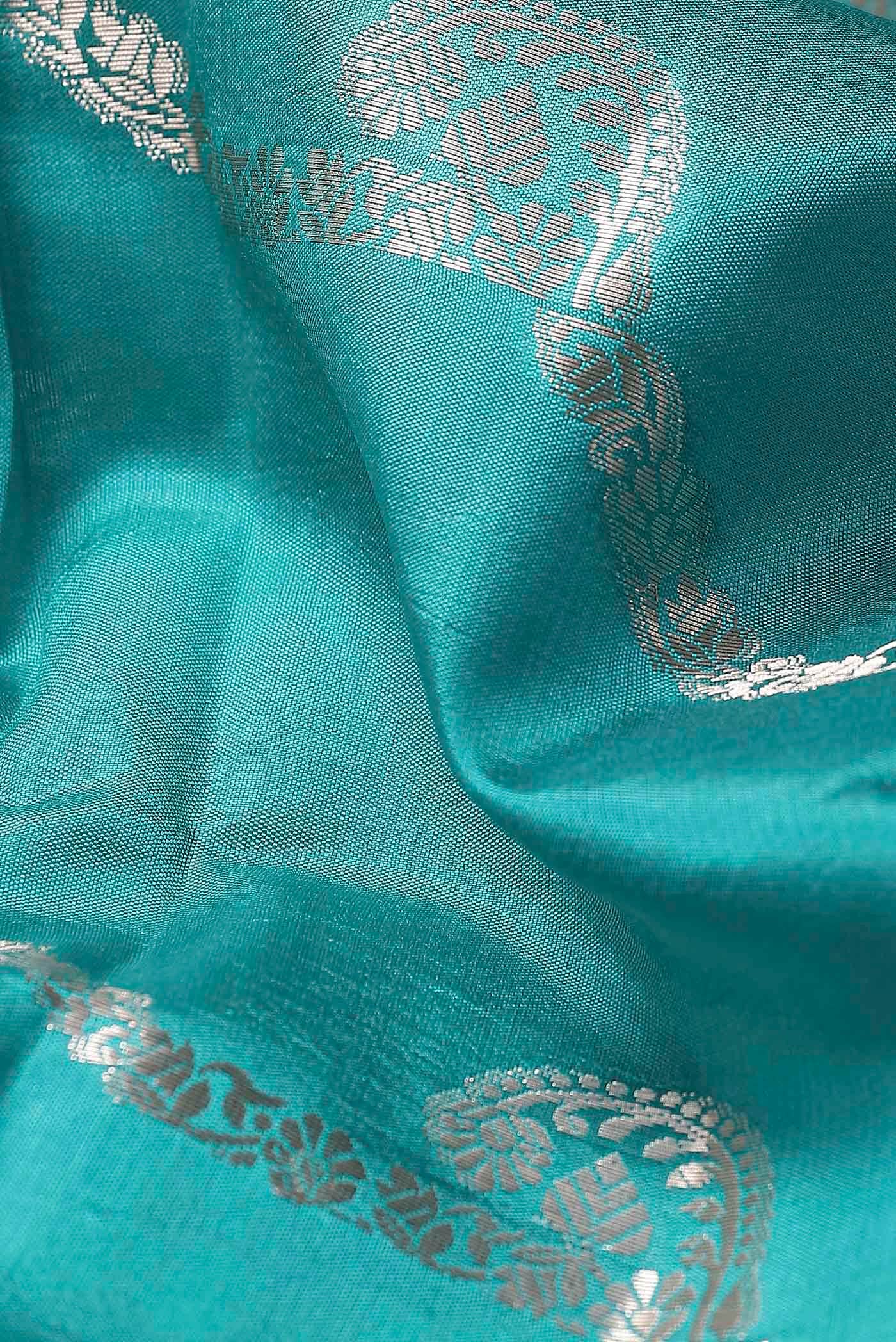Blue Banarasi Raw Silk Saree