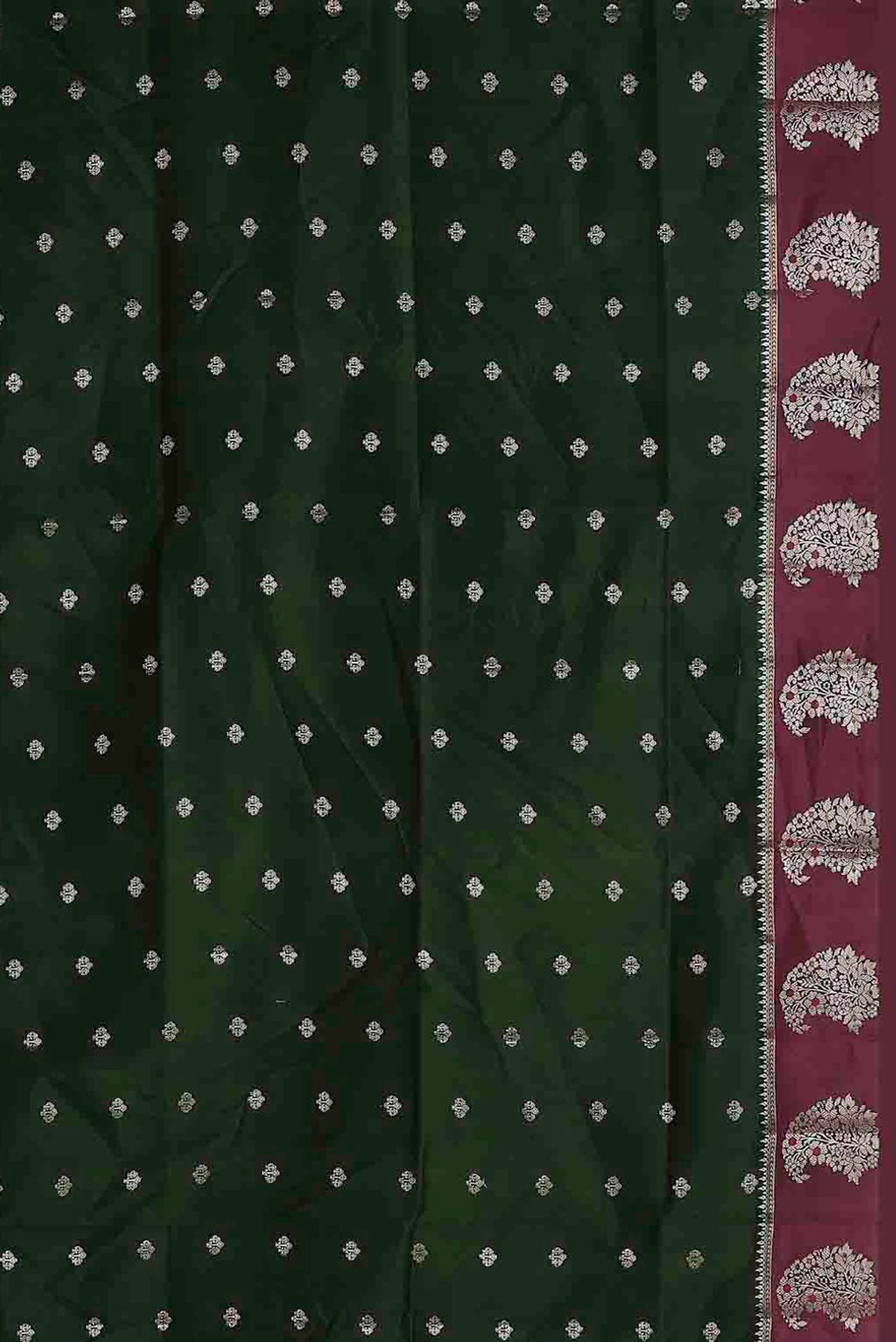 Green Banarasi Raw Silk Saree