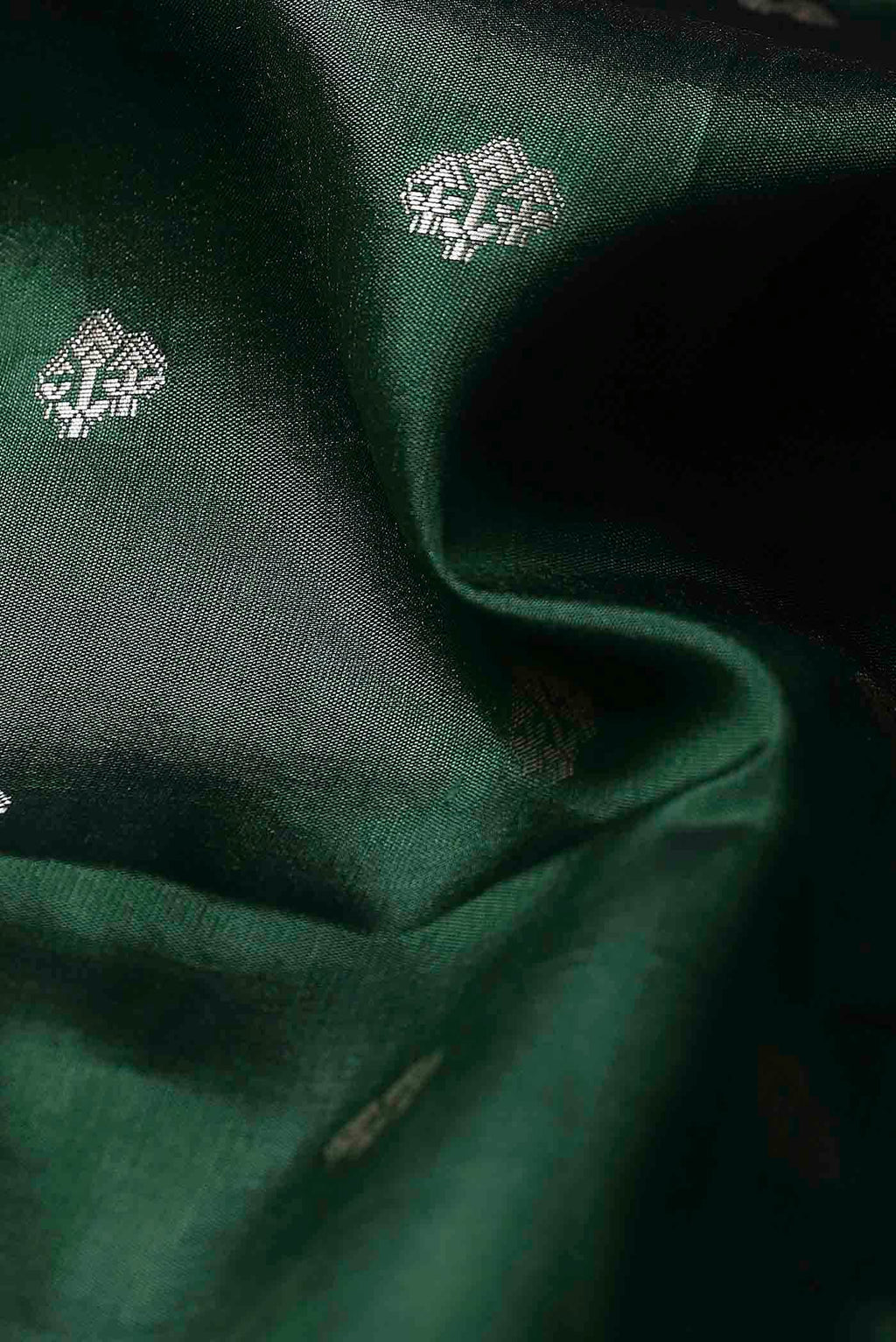 Green Banarasi Raw Silk Saree