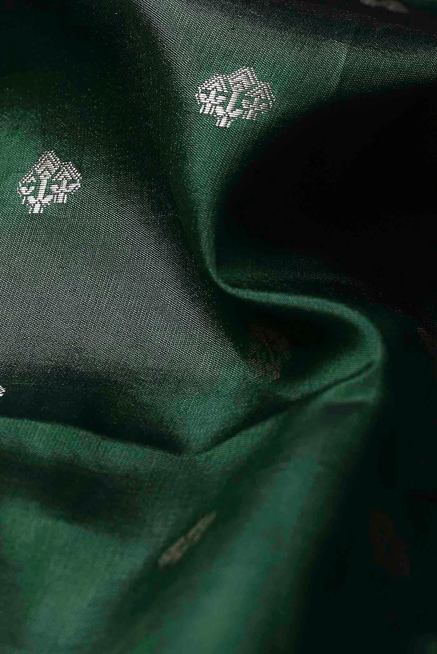 Green Banarasi Raw Silk Saree