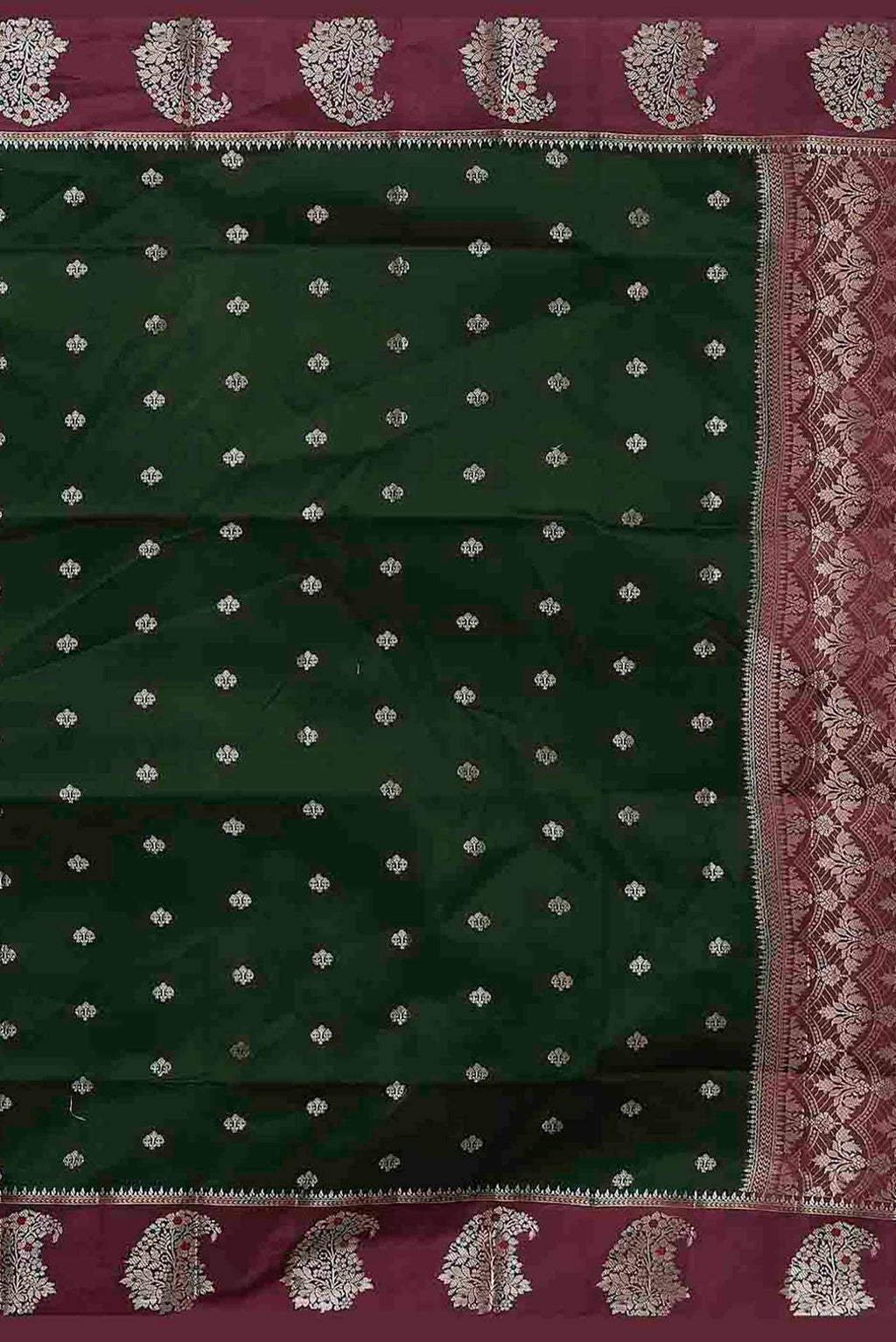 Green Banarasi Raw Silk Saree