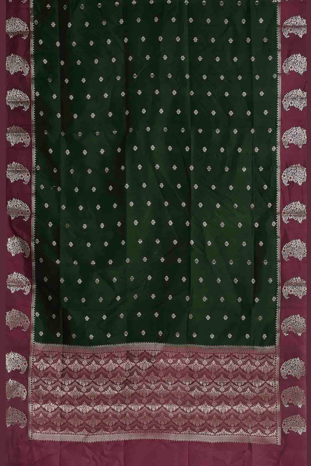 Green Banarasi Raw Silk Saree