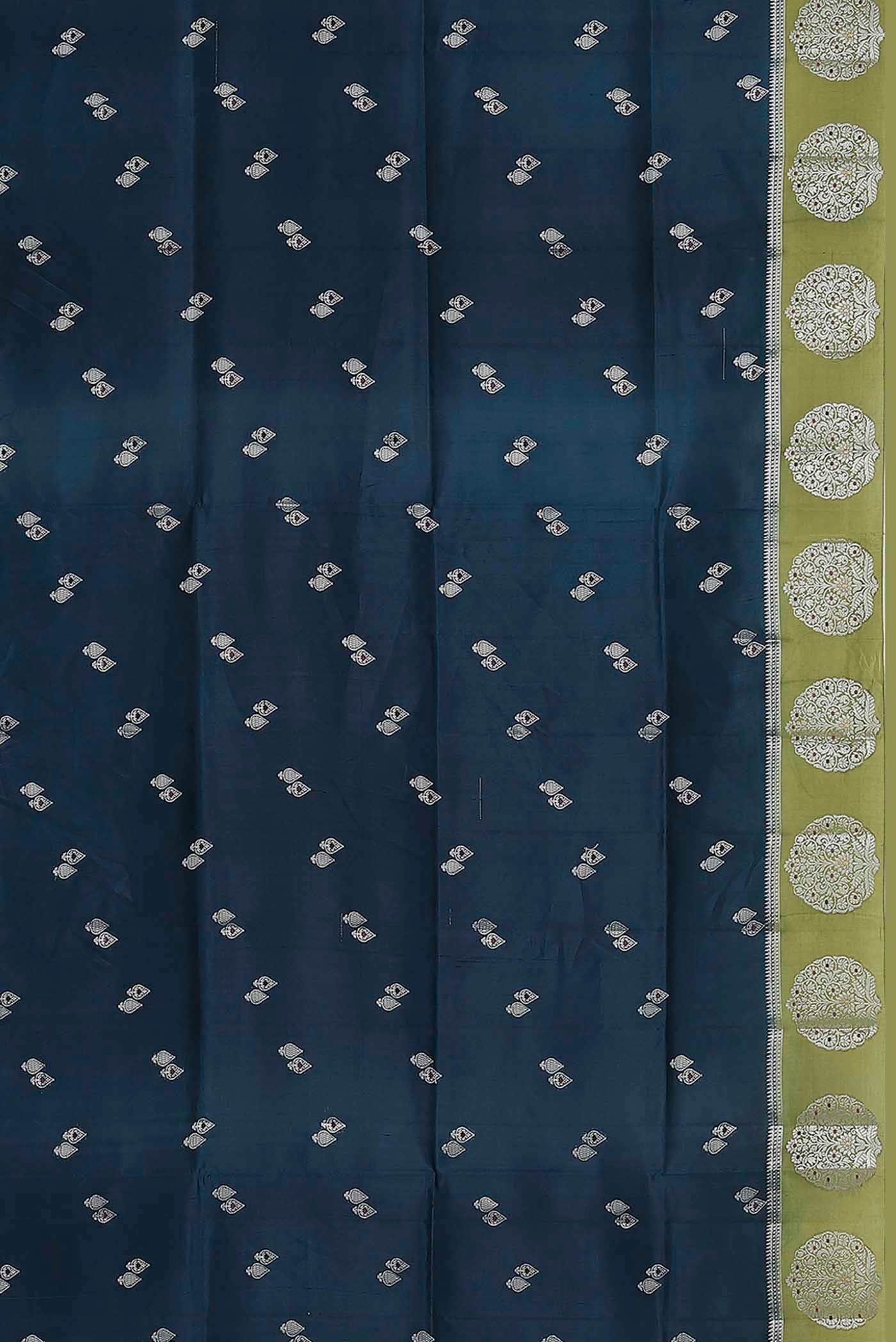 Blue Banarasi Raw Silk Saree