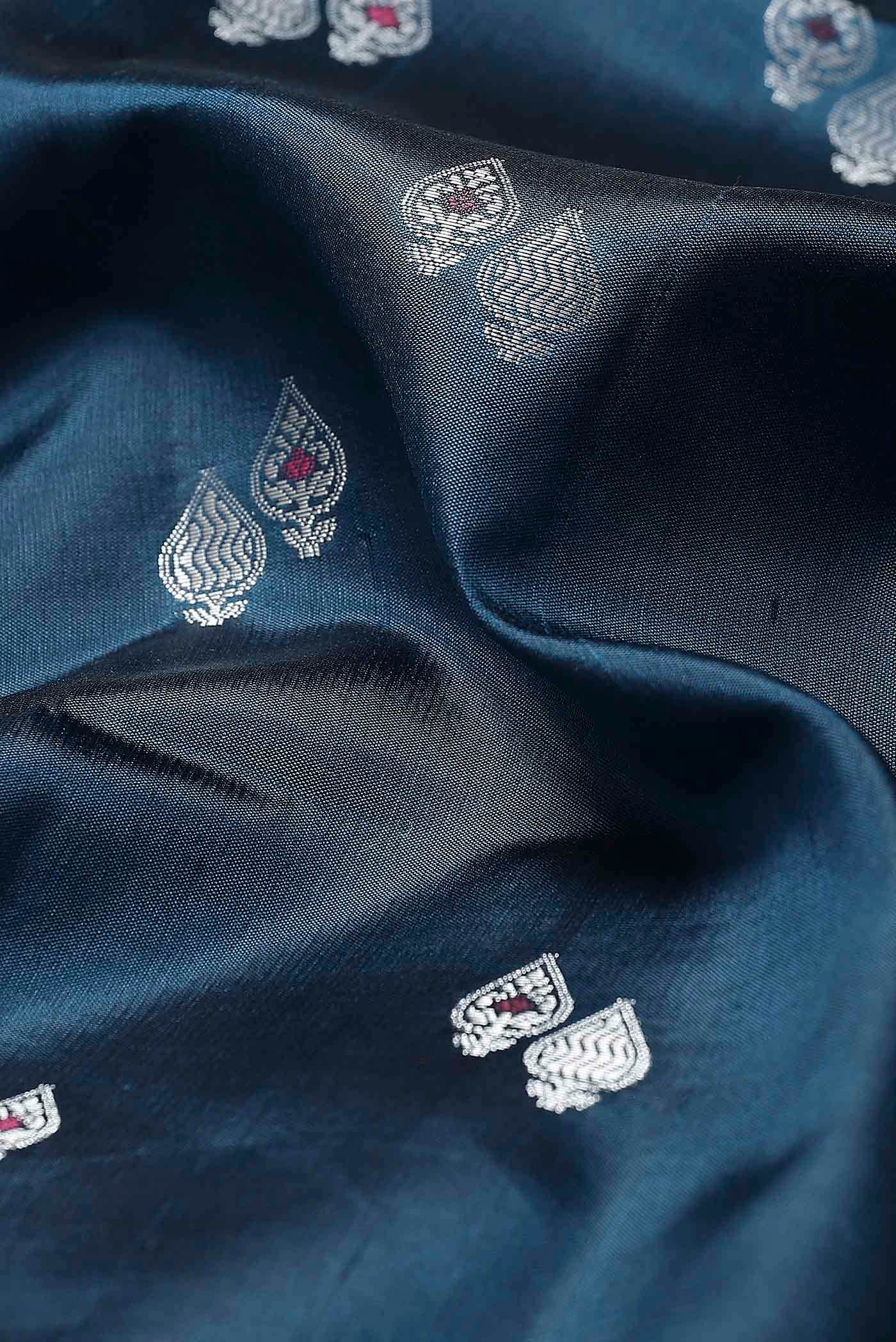 Blue Banarasi Raw Silk Saree
