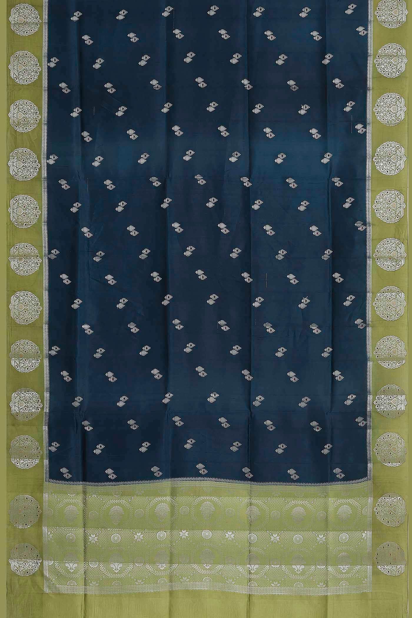 Blue Banarasi Raw Silk Saree