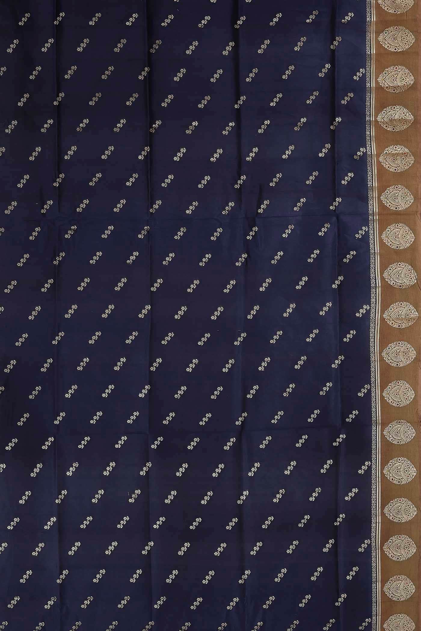 Blue Banarasi Raw Silk Saree