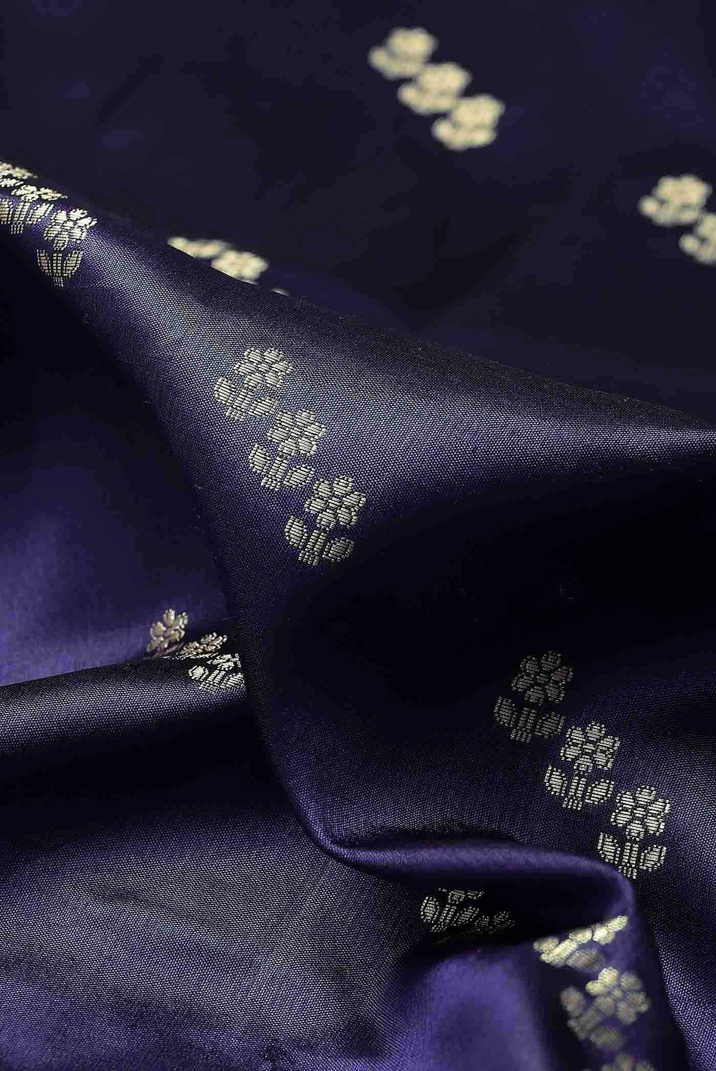 Blue Banarasi Raw Silk Saree
