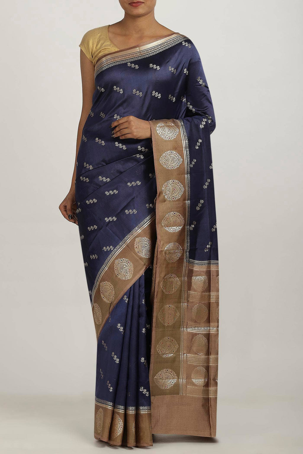 Blue Banarasi Raw Silk Saree