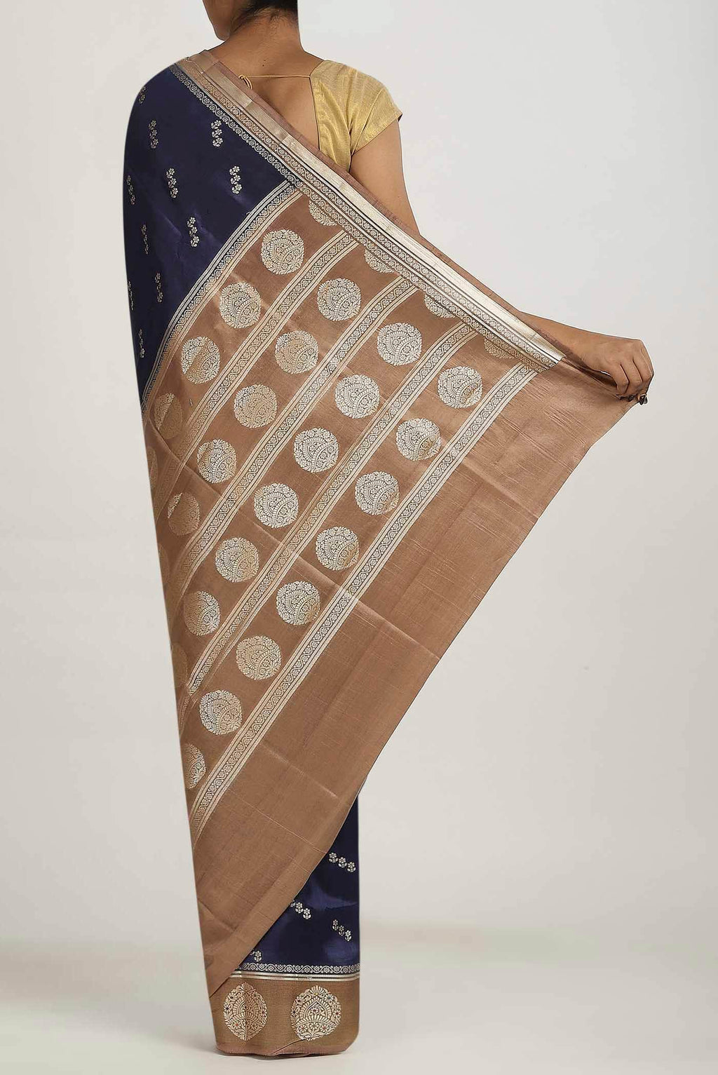 Blue Banarasi Raw Silk Saree