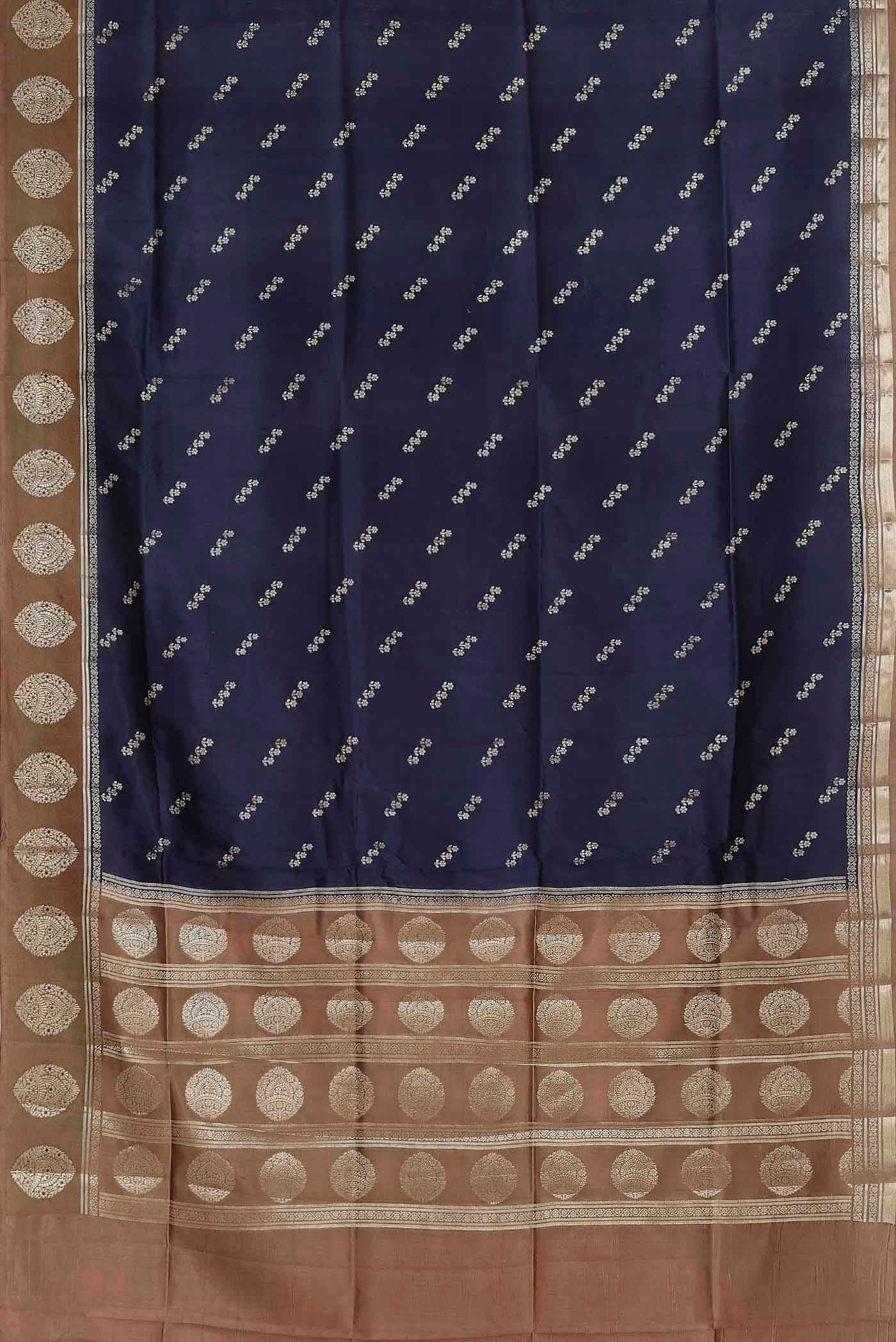 Blue Banarasi Raw Silk Saree
