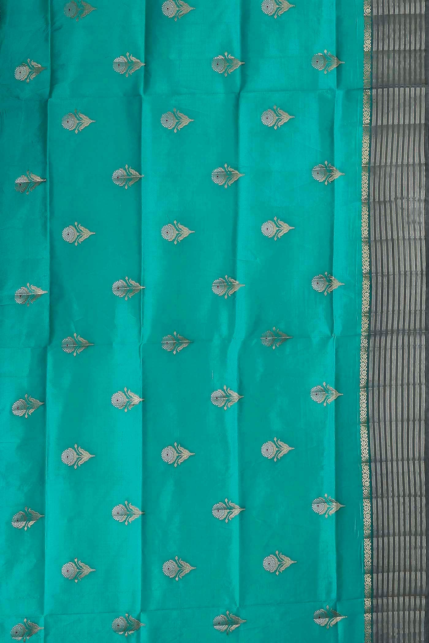 Blue Banarasi Raw Silk Saree
