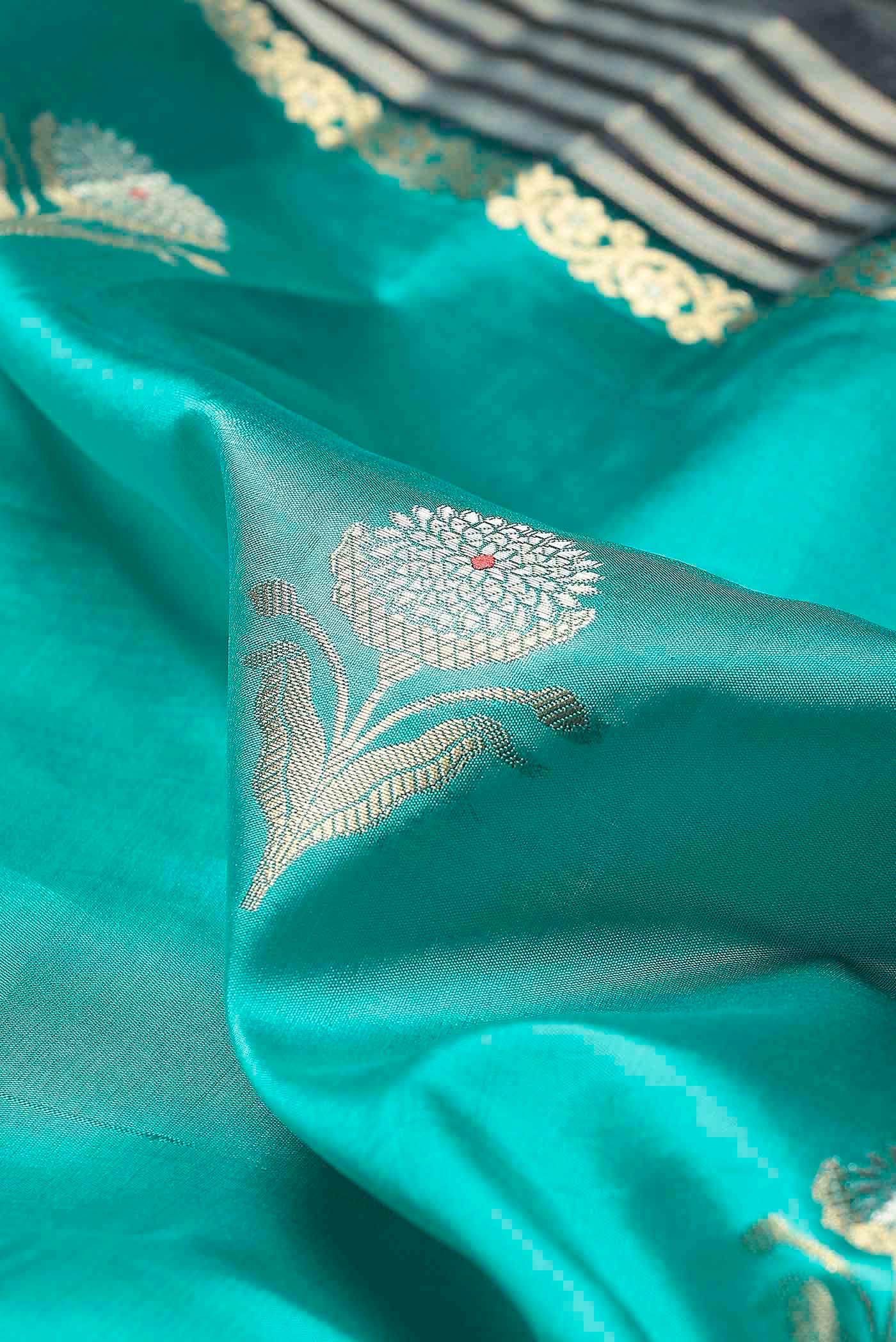 Blue Banarasi Raw Silk Saree