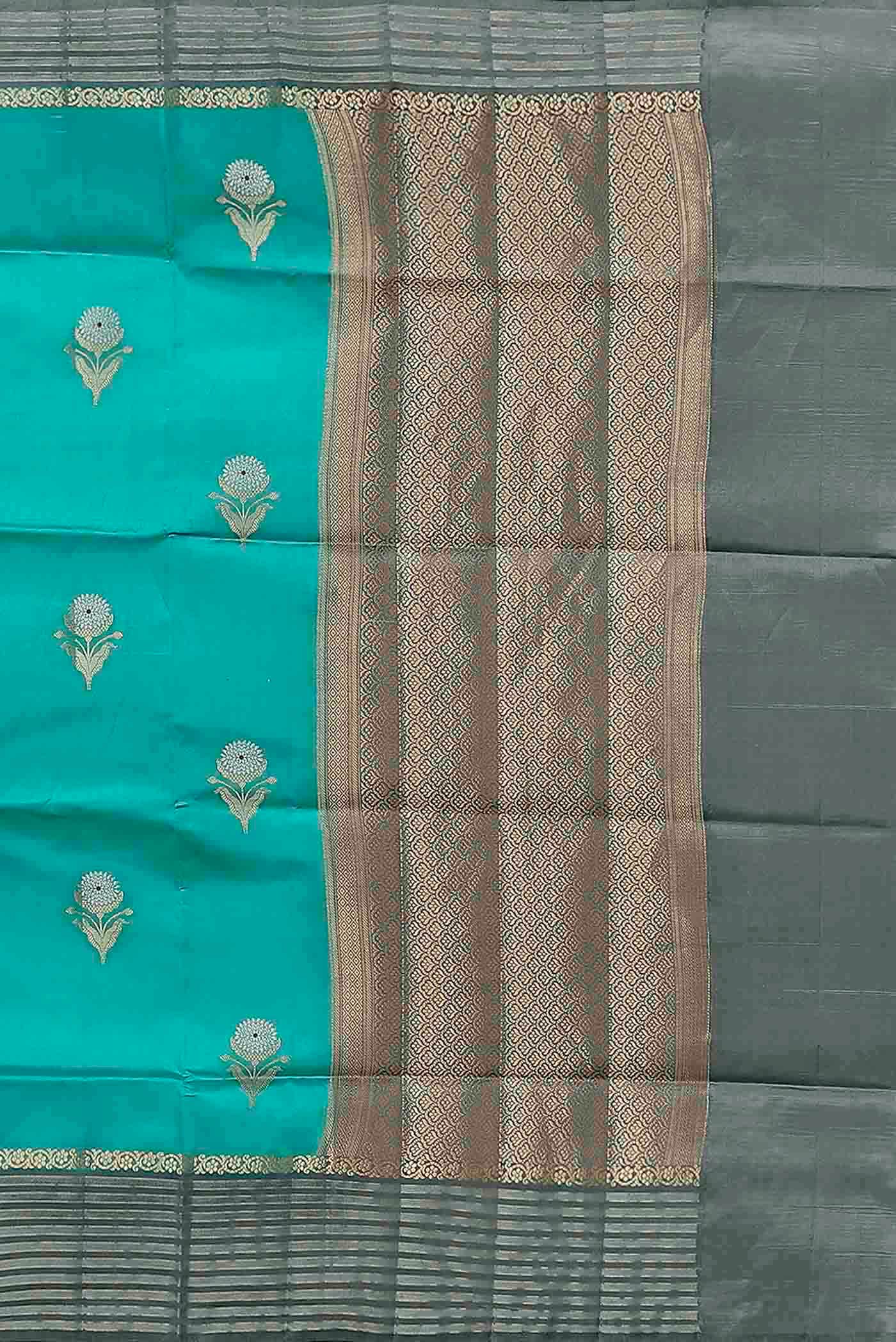 Blue Banarasi Raw Silk Saree