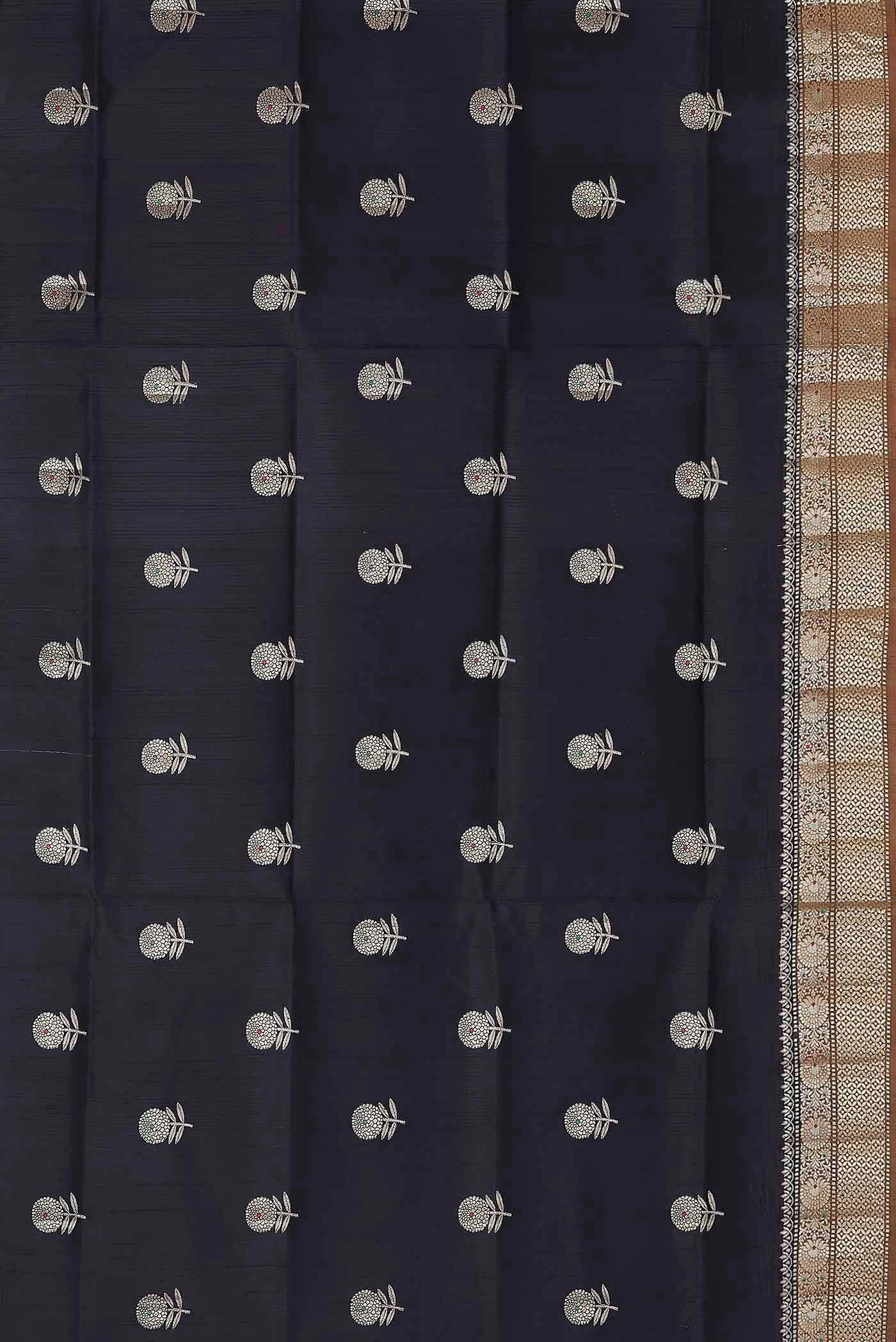 Blue Banarasi Raw Silk Saree