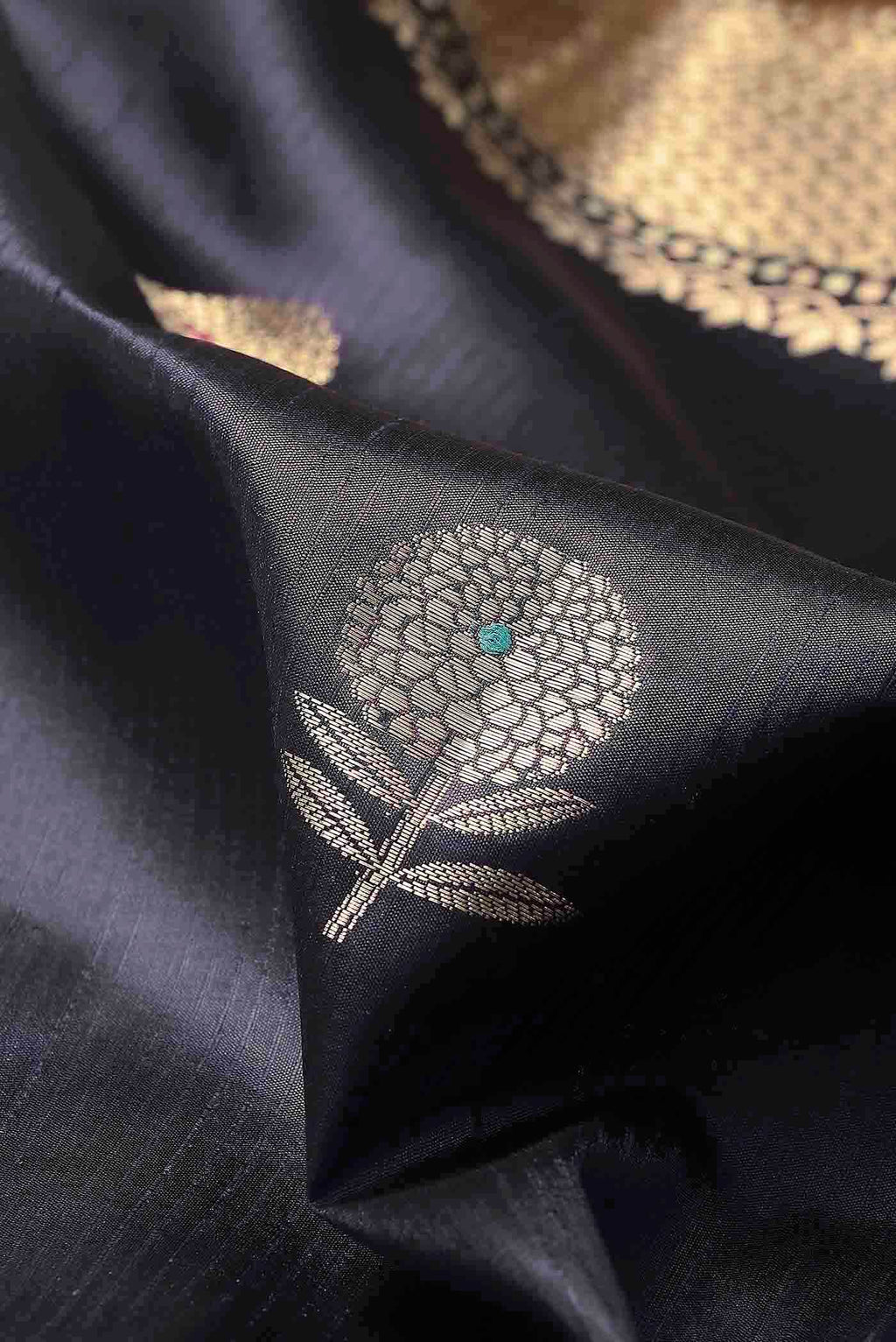Blue Banarasi Raw Silk Saree