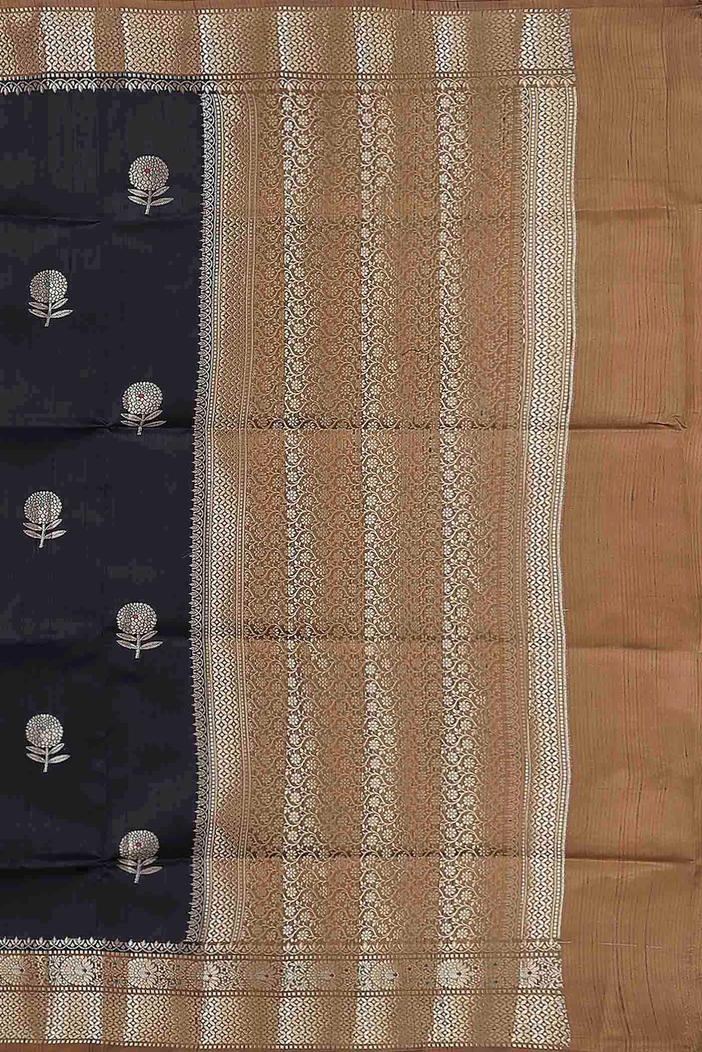 Blue Banarasi Raw Silk Saree