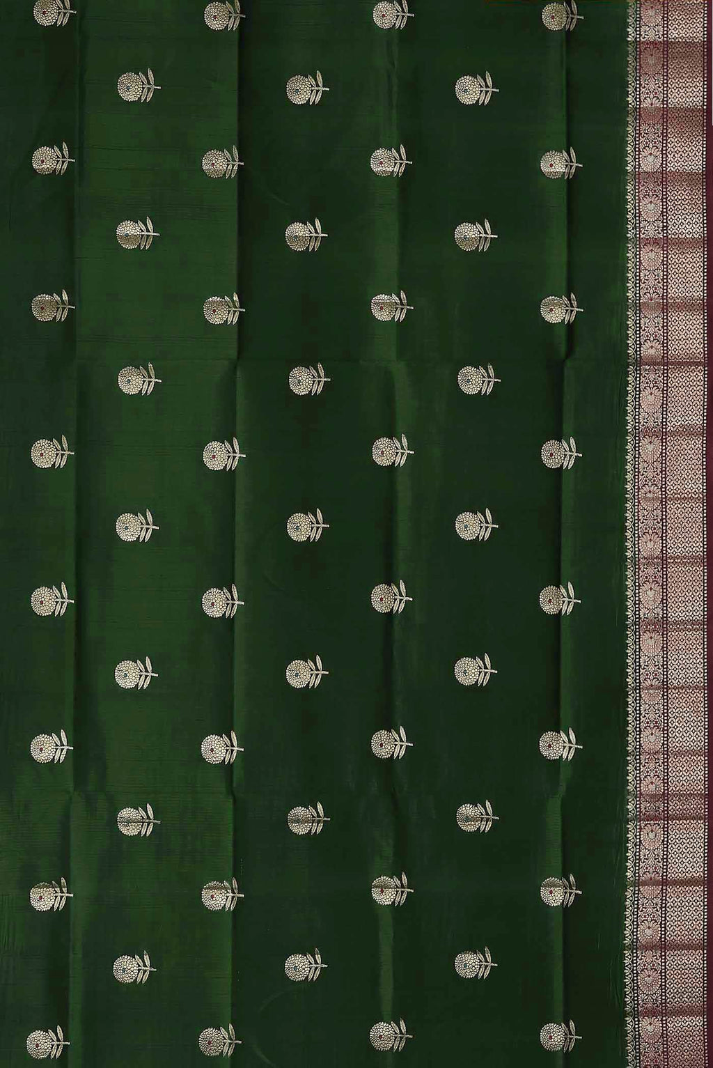 Green Banarasi Raw Silk Saree