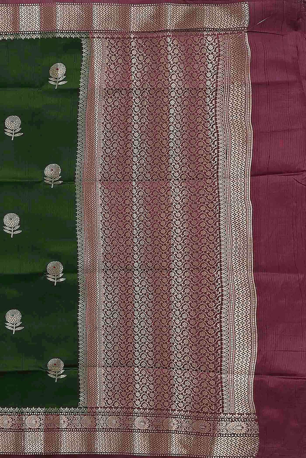 Green Banarasi Raw Silk Saree