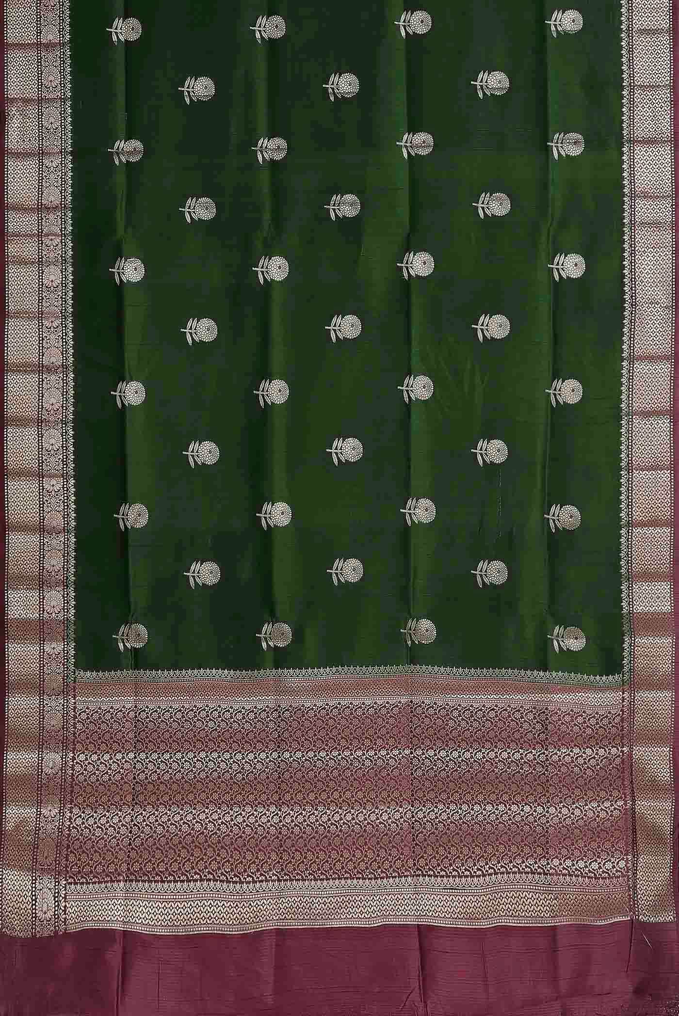 Green Banarasi Raw Silk Saree