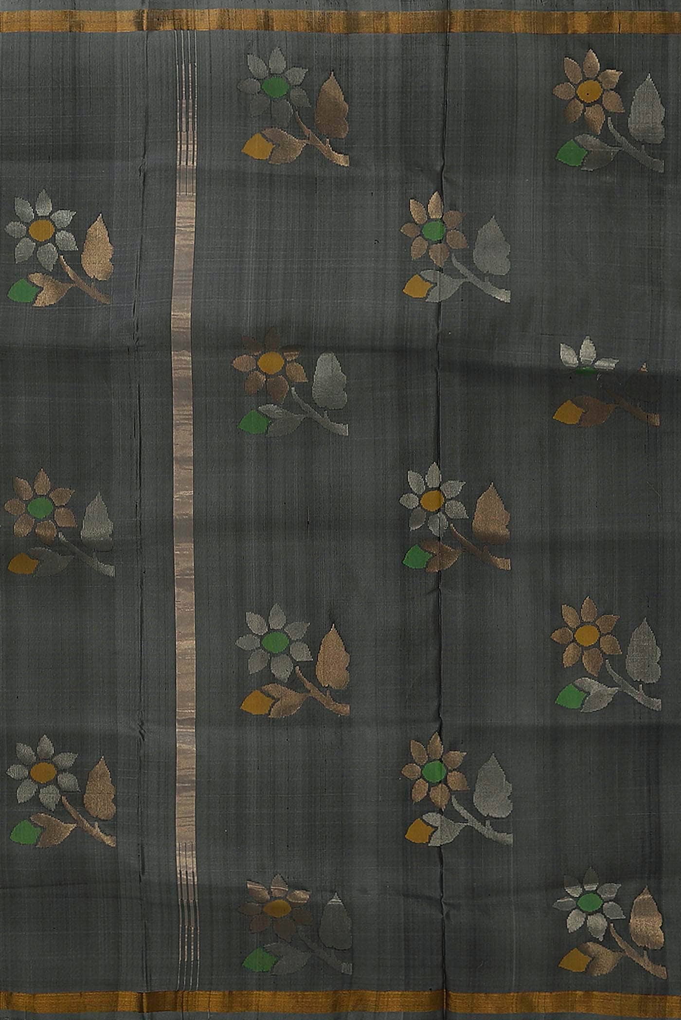Grey Uppada Silk Saree
